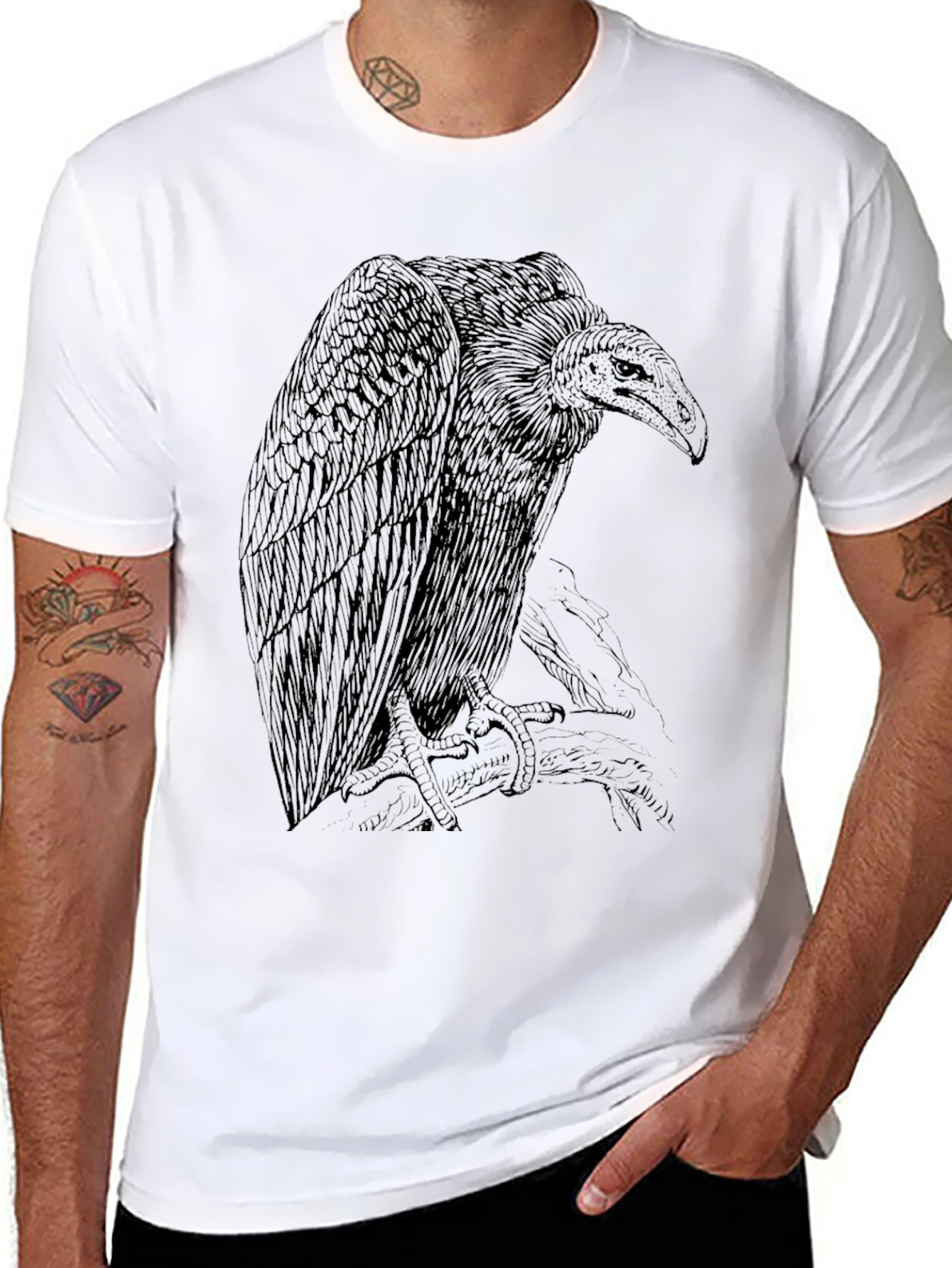 Vulture Graphic Tee - Edgy Bird Design