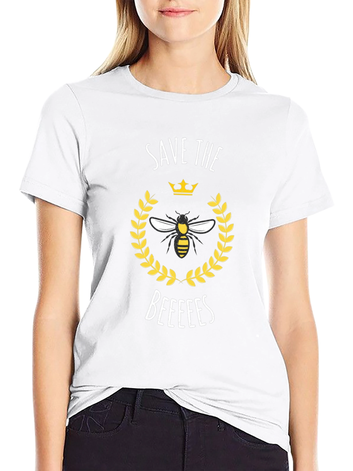 Save the Beeees Graphic Tee - Black Cotton T-Shirt