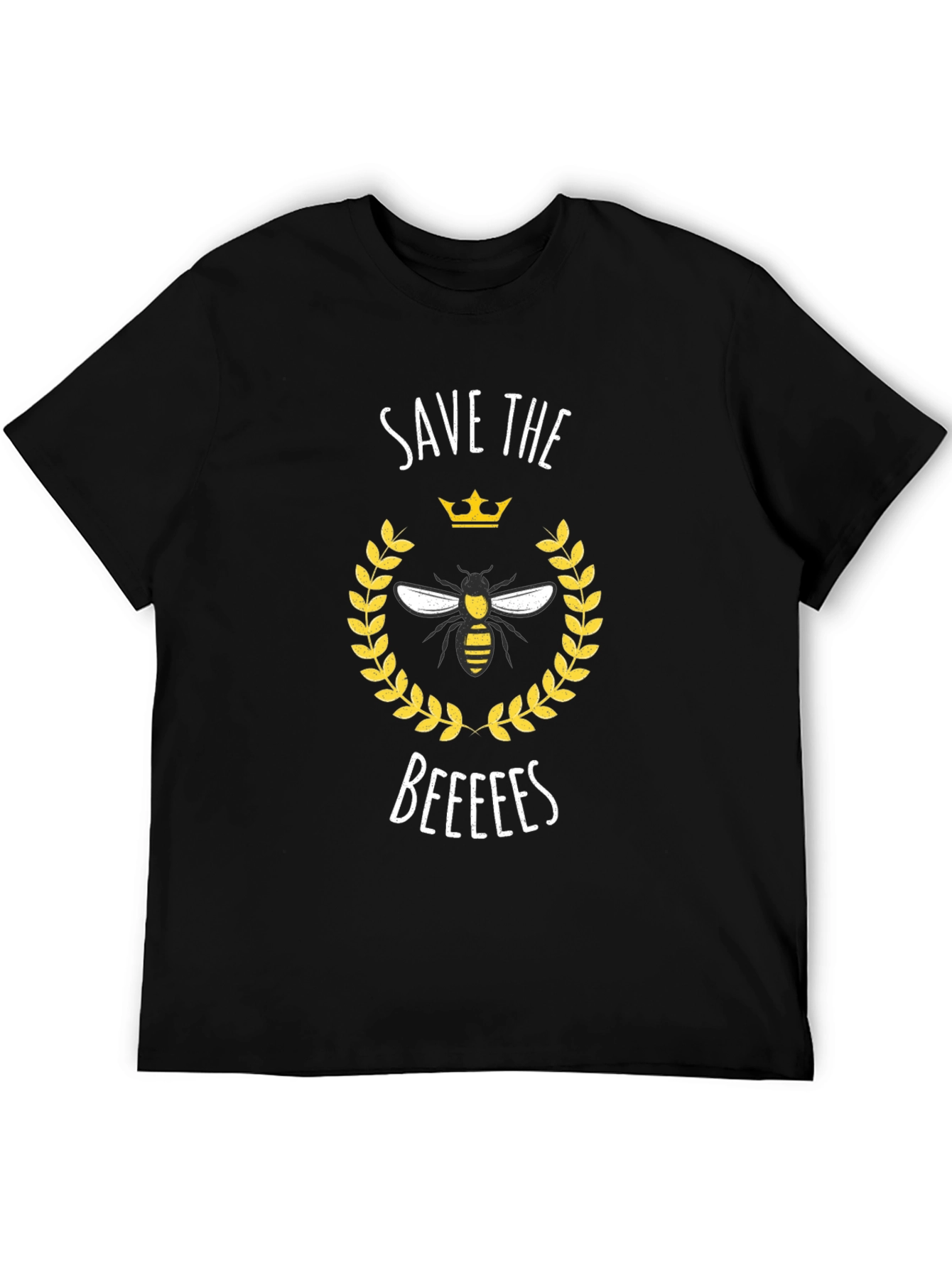 Save the Beeees Graphic Tee - Black Cotton T-Shirt