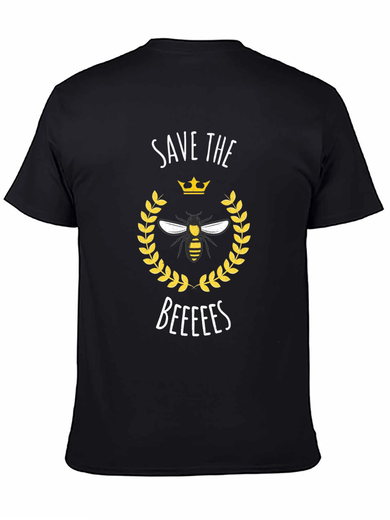 Save the Beeees Graphic Tee - Black Cotton T-Shirt