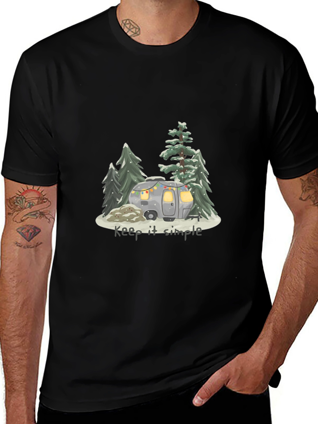 Keep It Simple Camping T-Shirt - Black