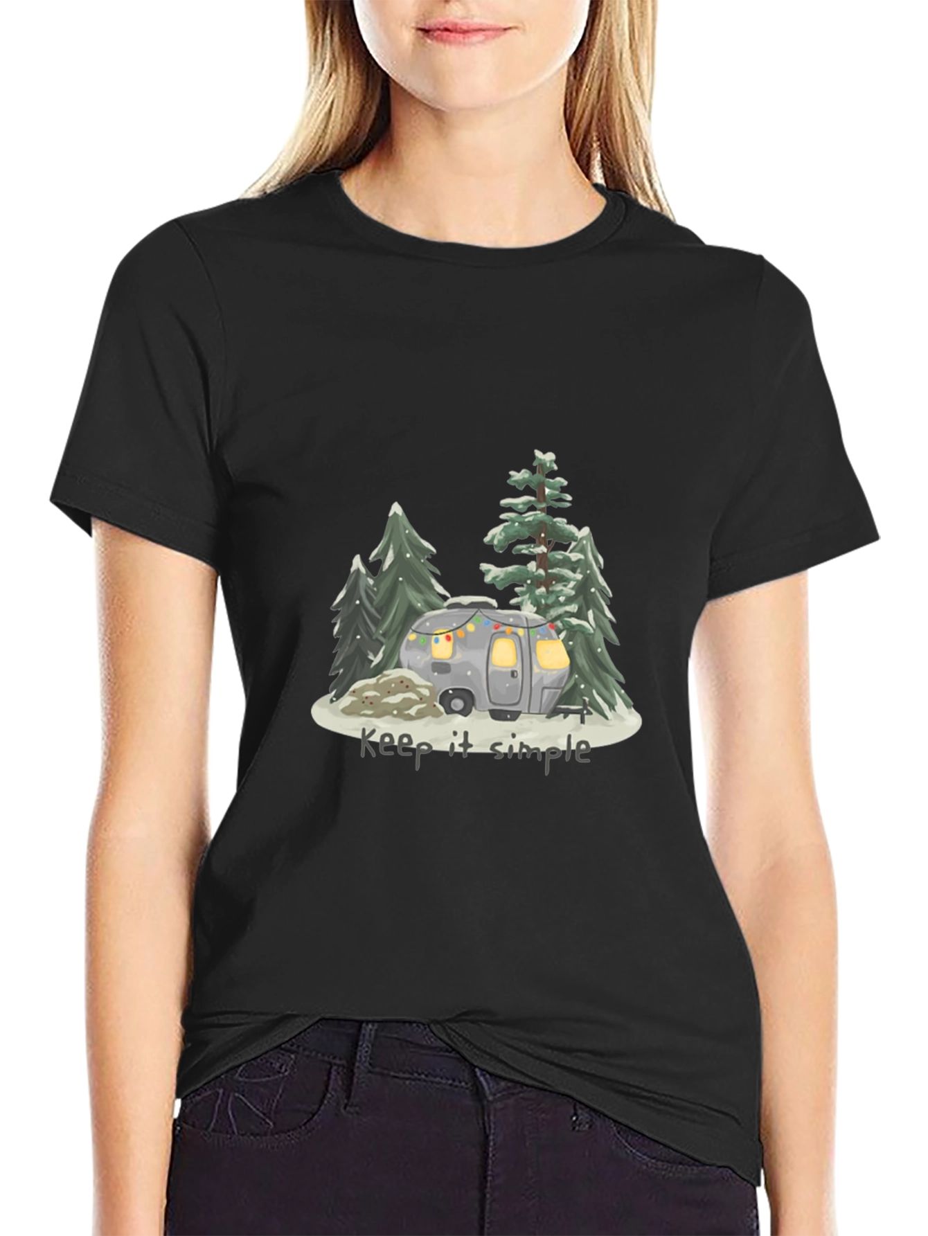 Keep It Simple Camping T-Shirt - Black