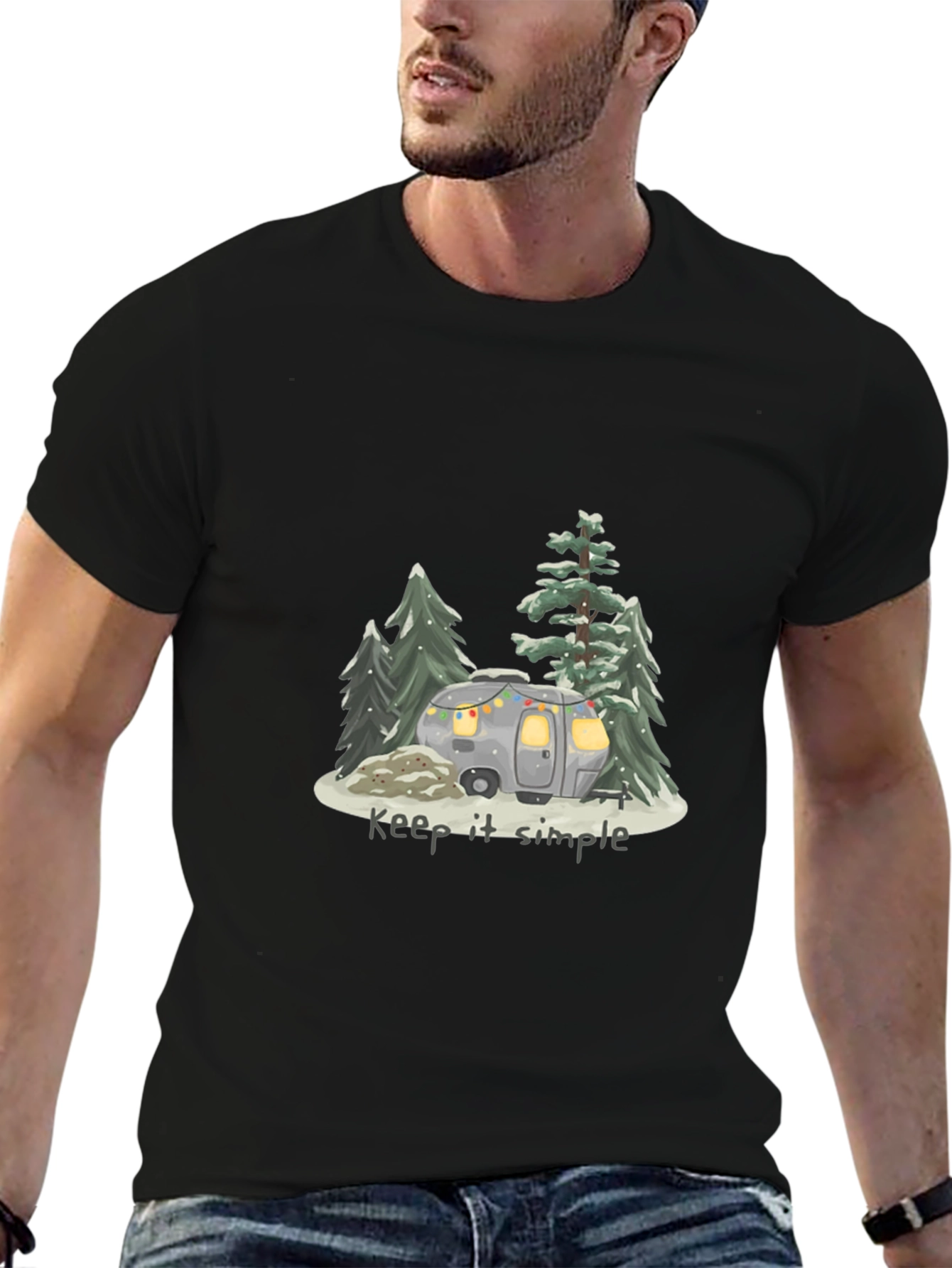 Keep It Simple Camping T-Shirt - Black
