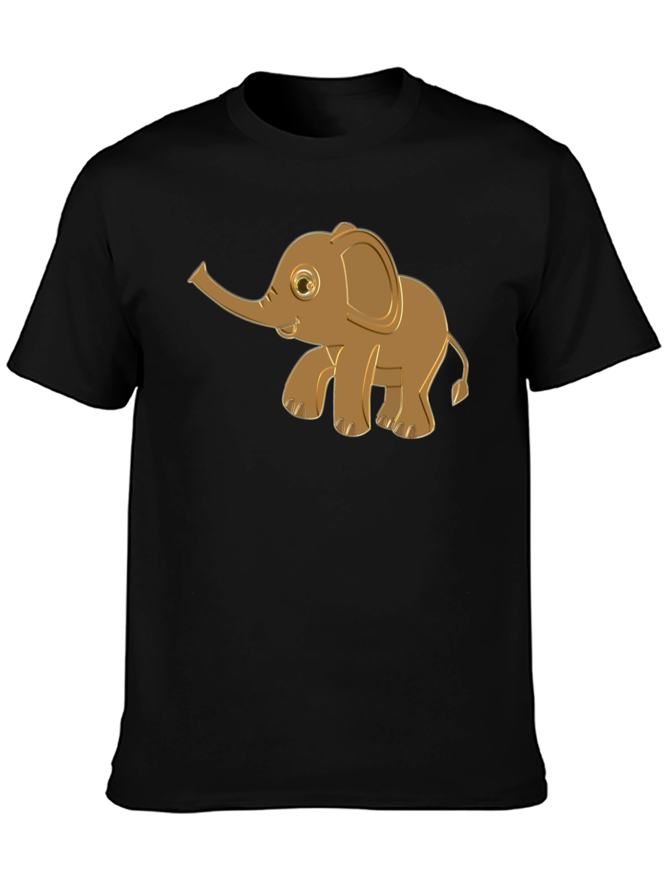 Cute Elephant Graphic Tee - Black