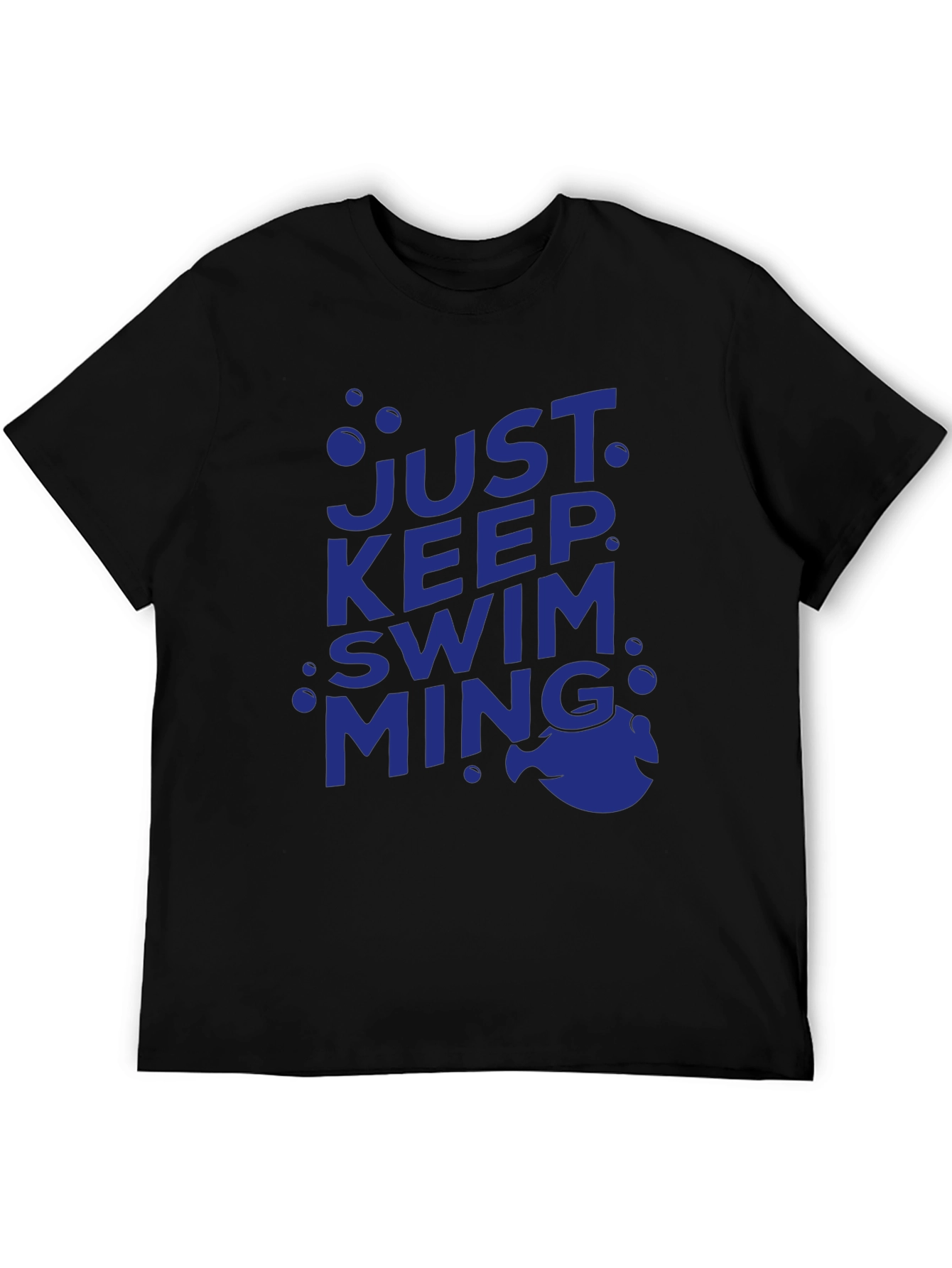 Just Keep Swimming Tee - Black Cotton Casual Shirt