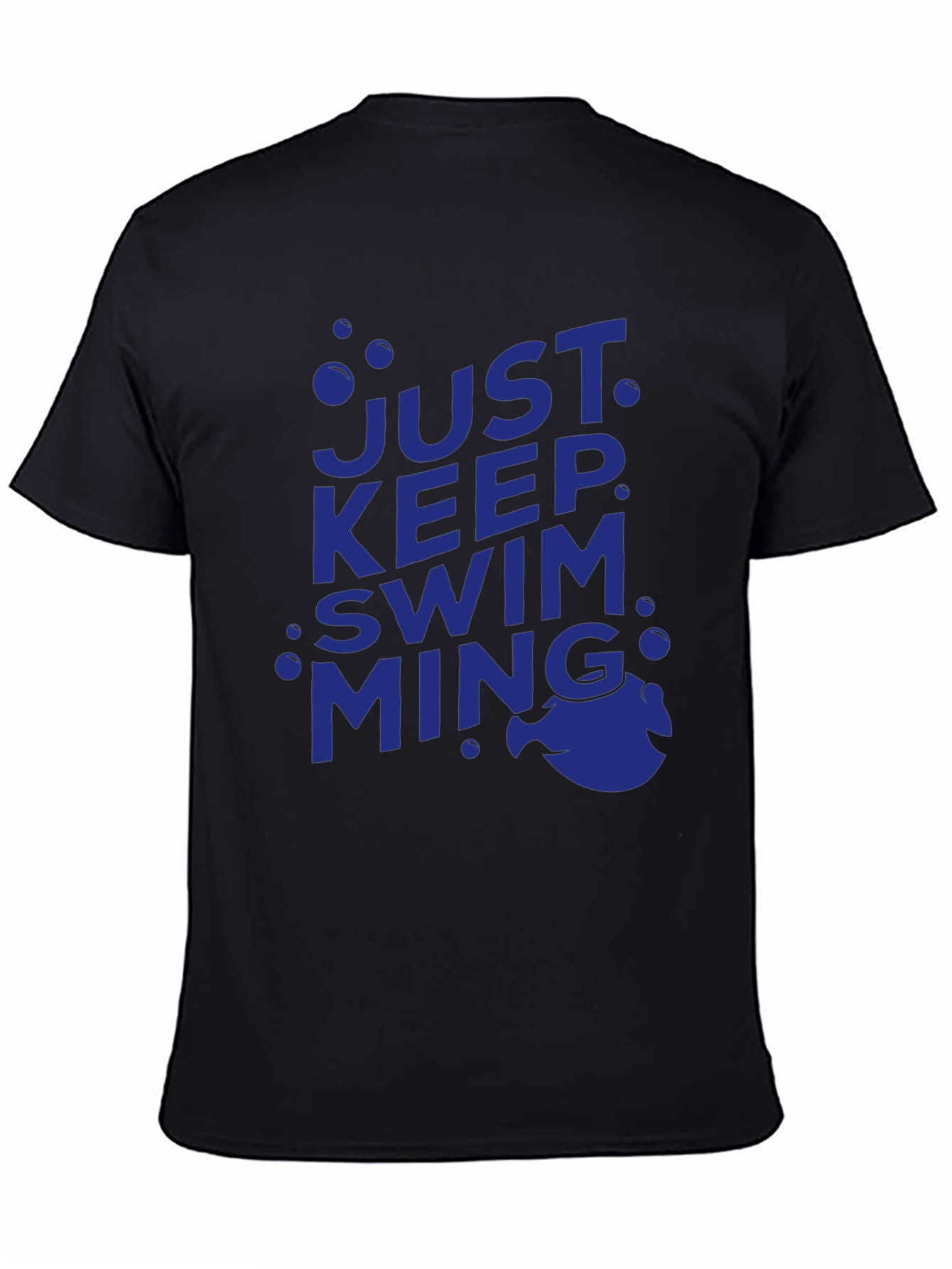 Just Keep Swimming Tee - Black Cotton Casual Shirt