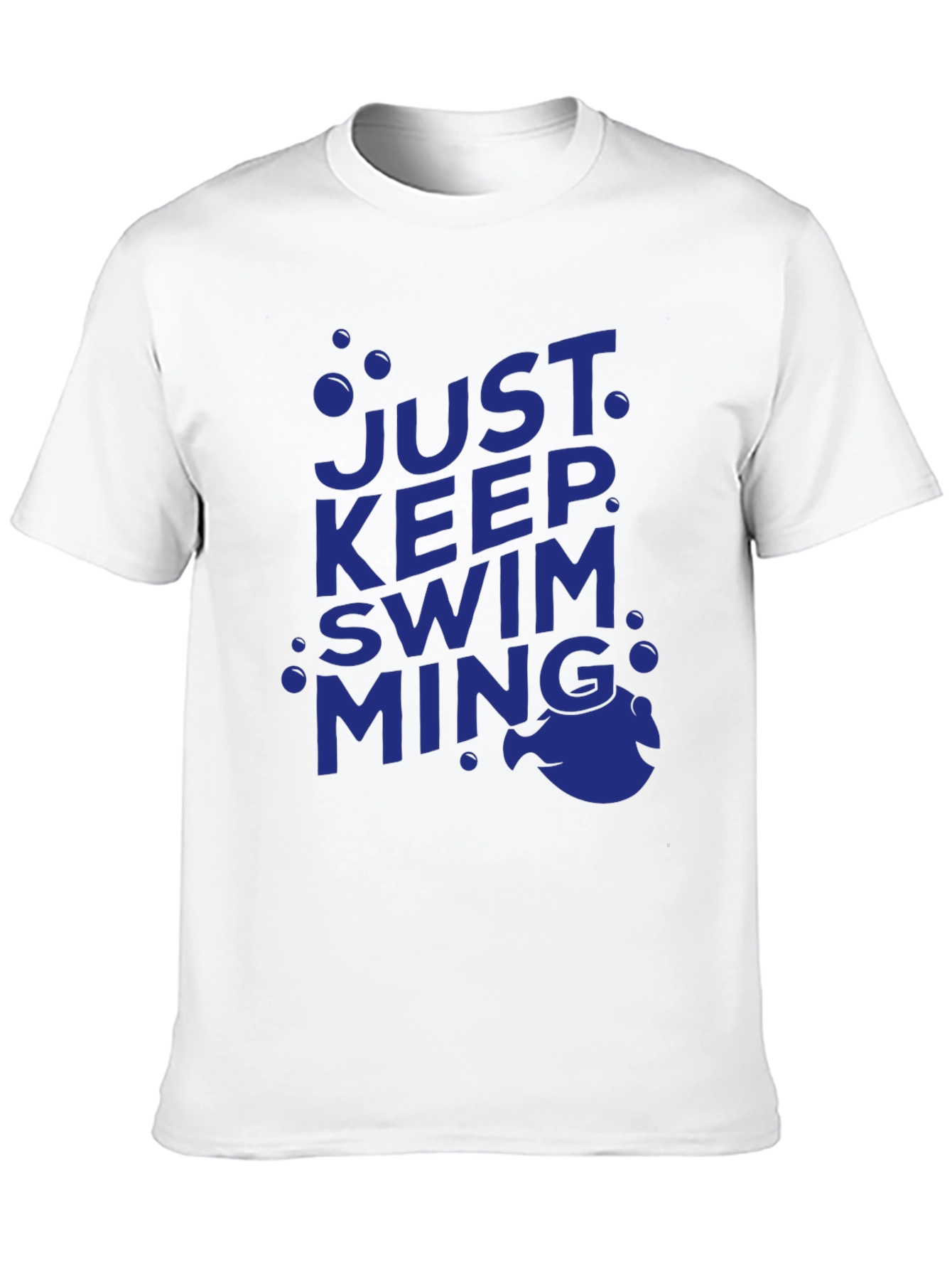 Just Keep Swimming Tee - Black Cotton Casual Shirt