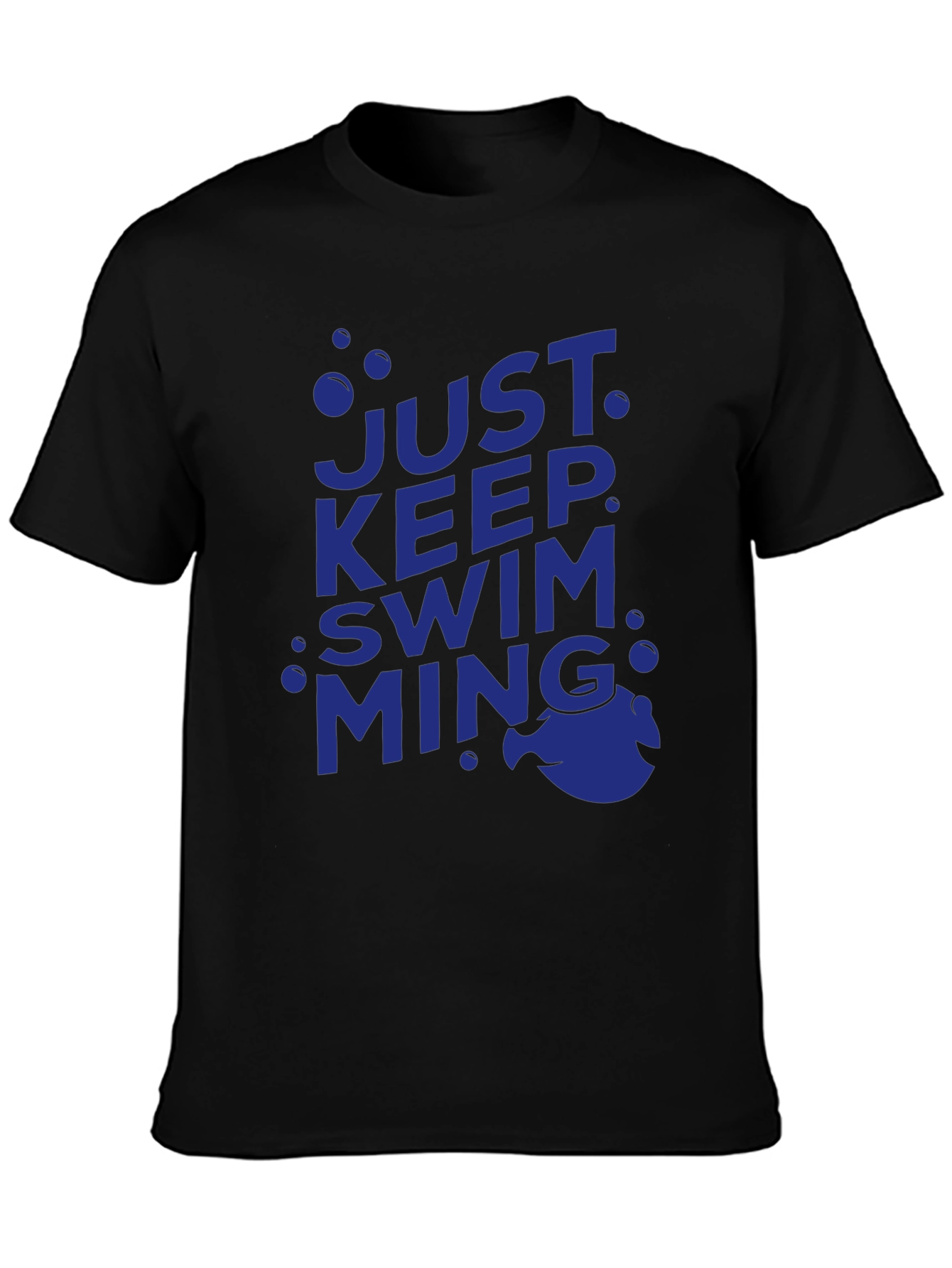 Just Keep Swimming Tee - Black Cotton Casual Shirt