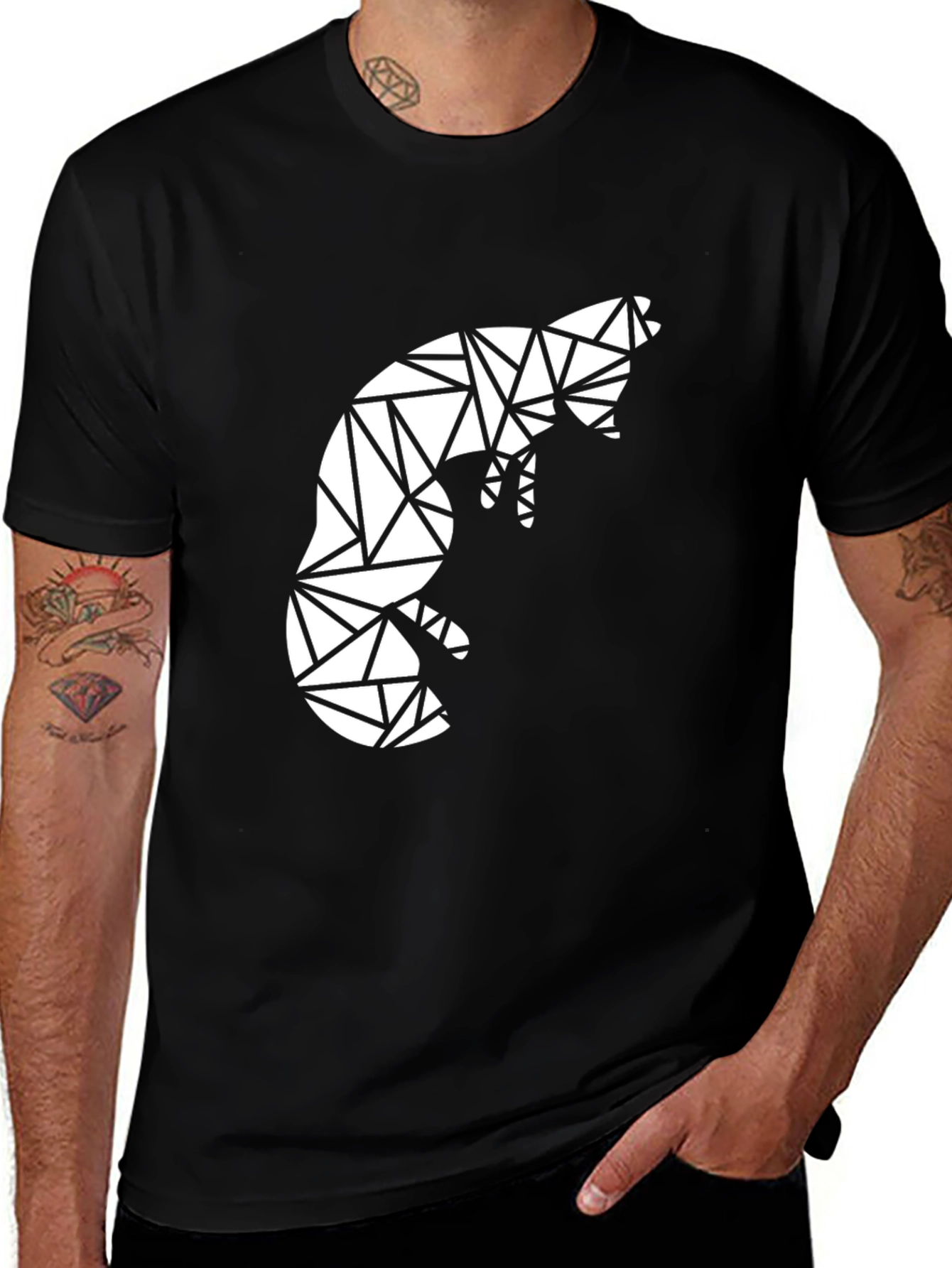 Geometric Fox Graphic T-Shirt