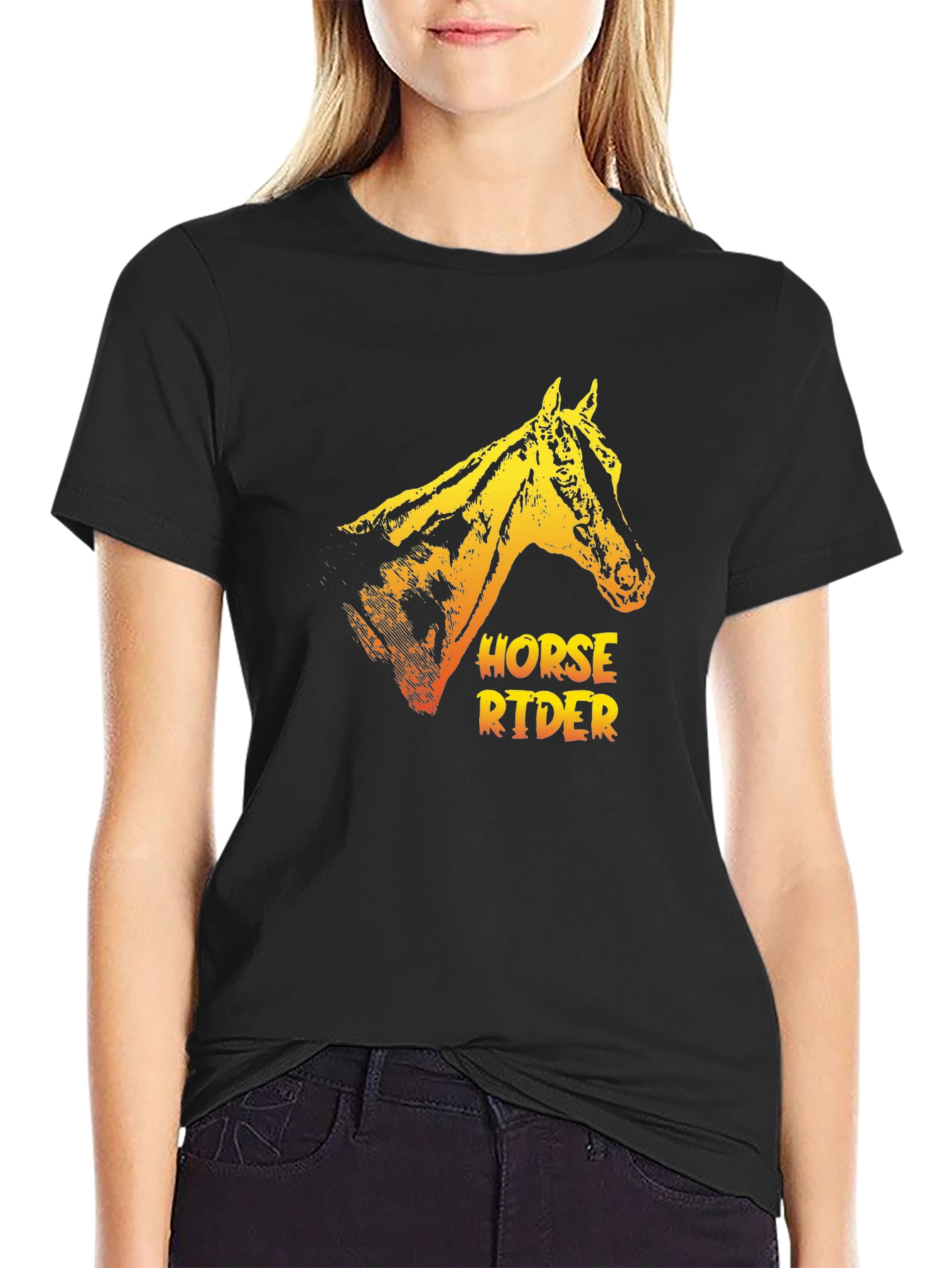 Horse Rider Graphic Tee - Cool Animal Print