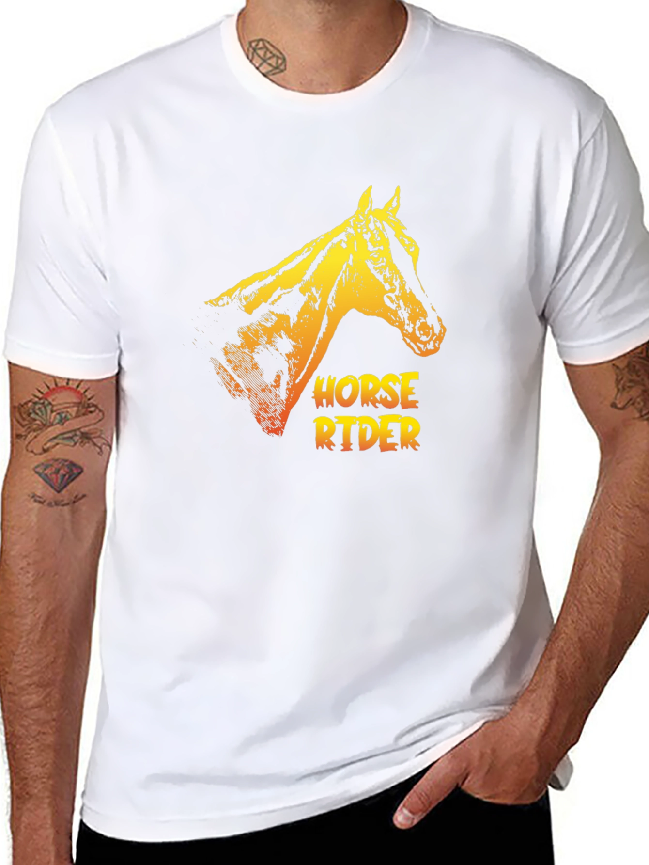 Horse Rider Graphic Tee - Cool Animal Print