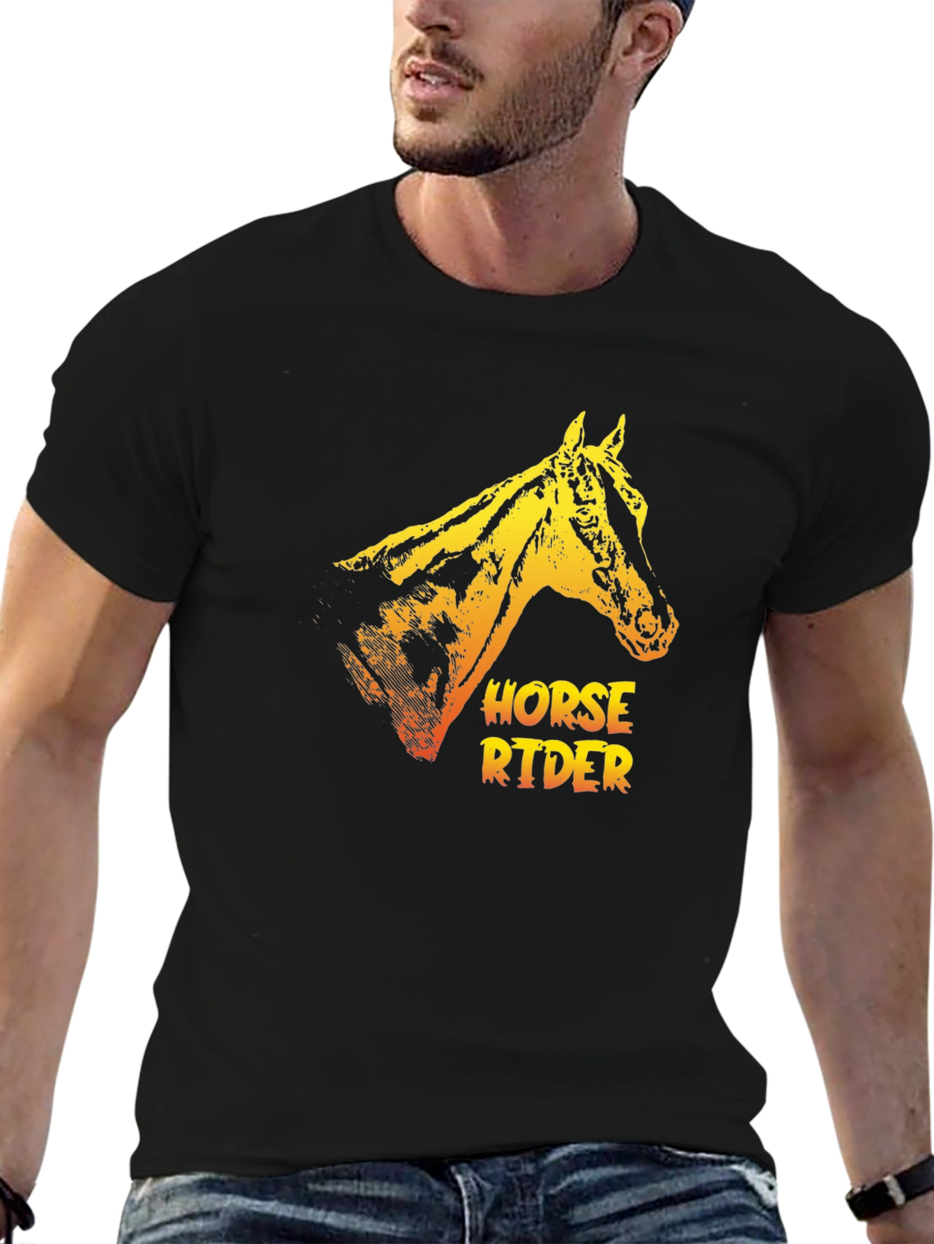 Horse Rider Graphic Tee - Cool Animal Print