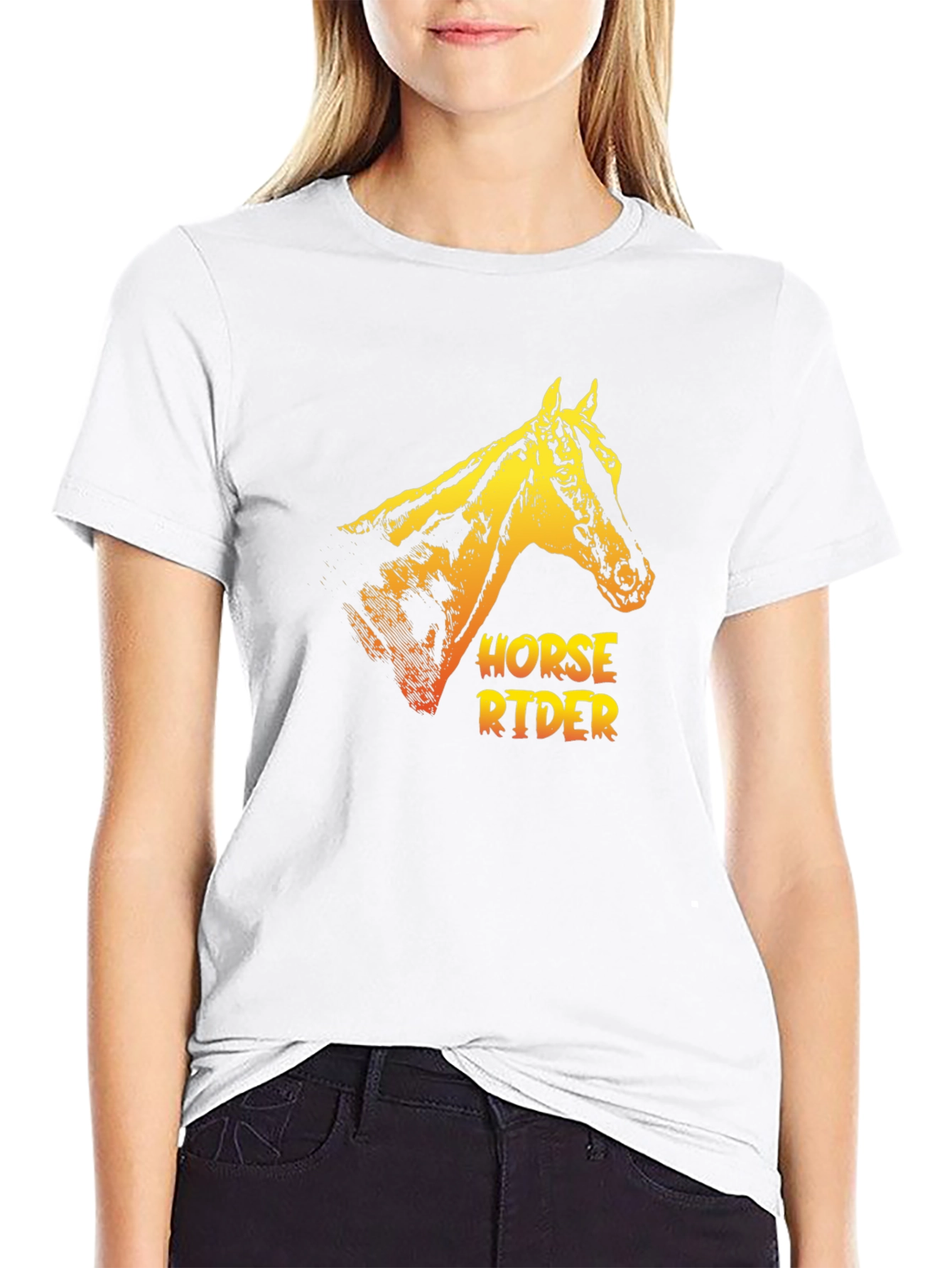 Horse Rider Graphic Tee - Cool Animal Print