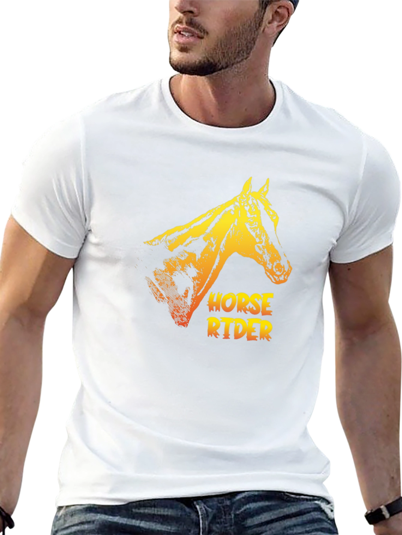 Horse Rider Graphic Tee - Cool Animal Print