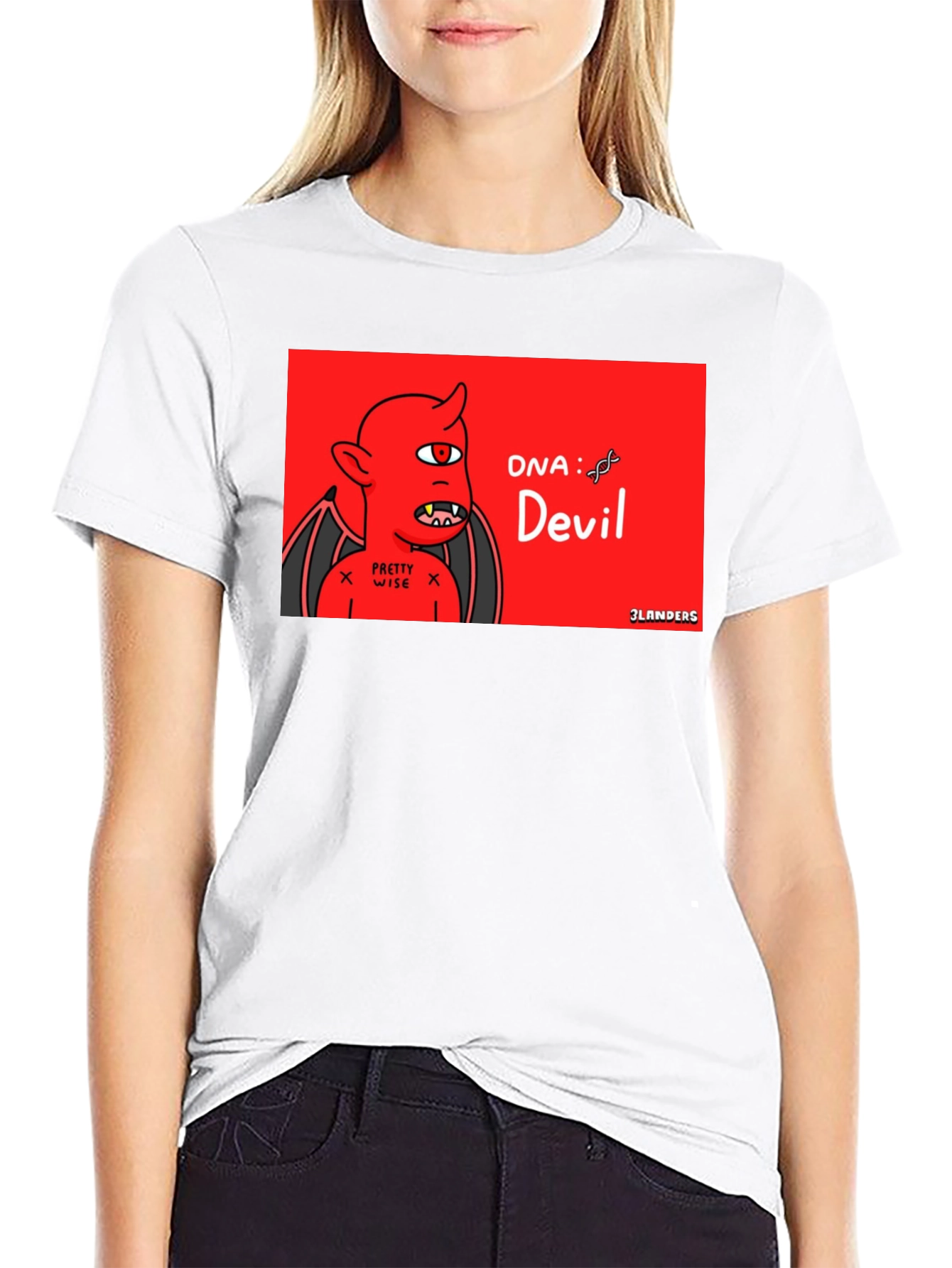 DNA Devil T-Shirt - Red Cartoon Graphic Tee
