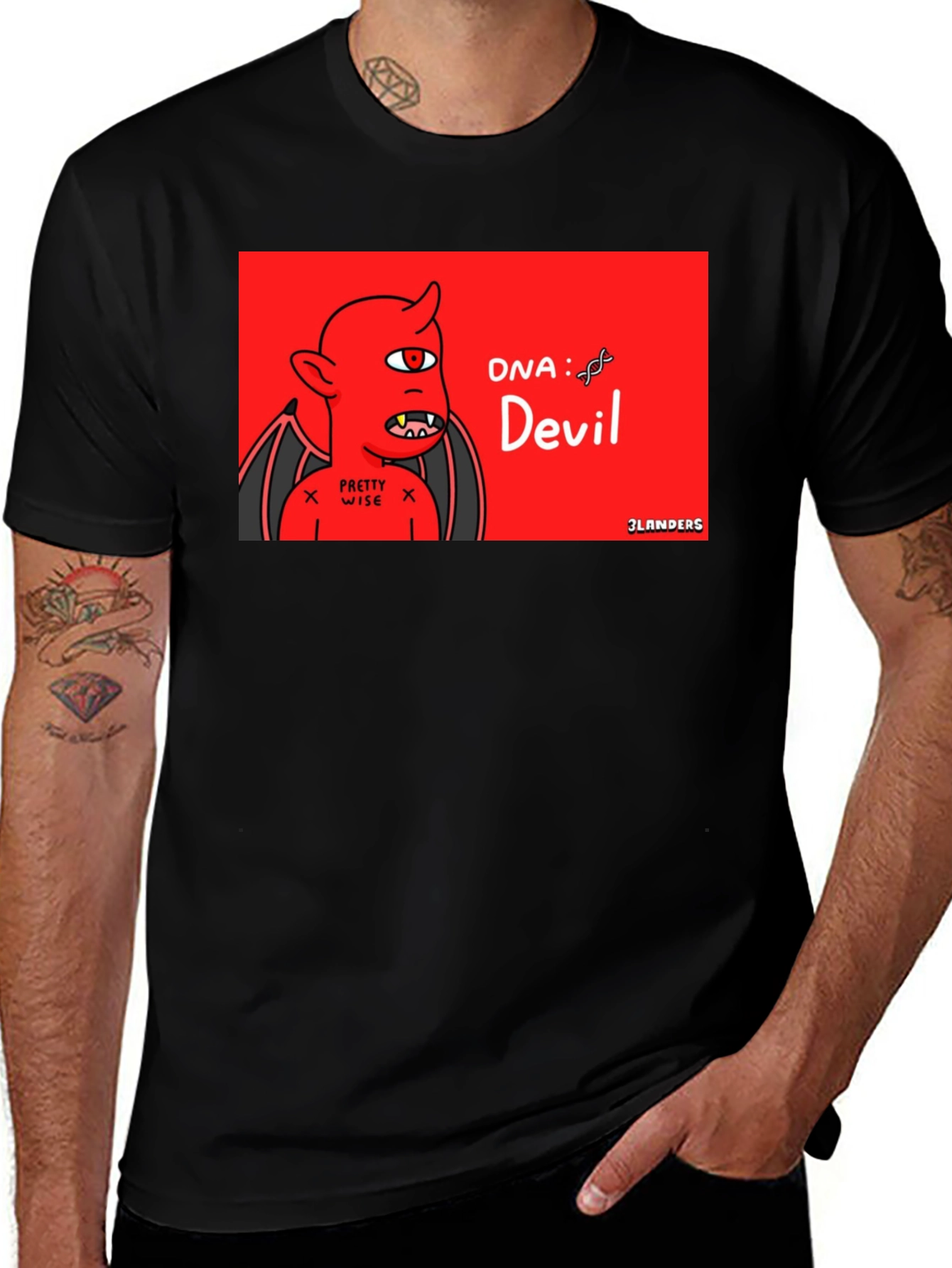 DNA Devil T-Shirt - Red Cartoon Graphic Tee