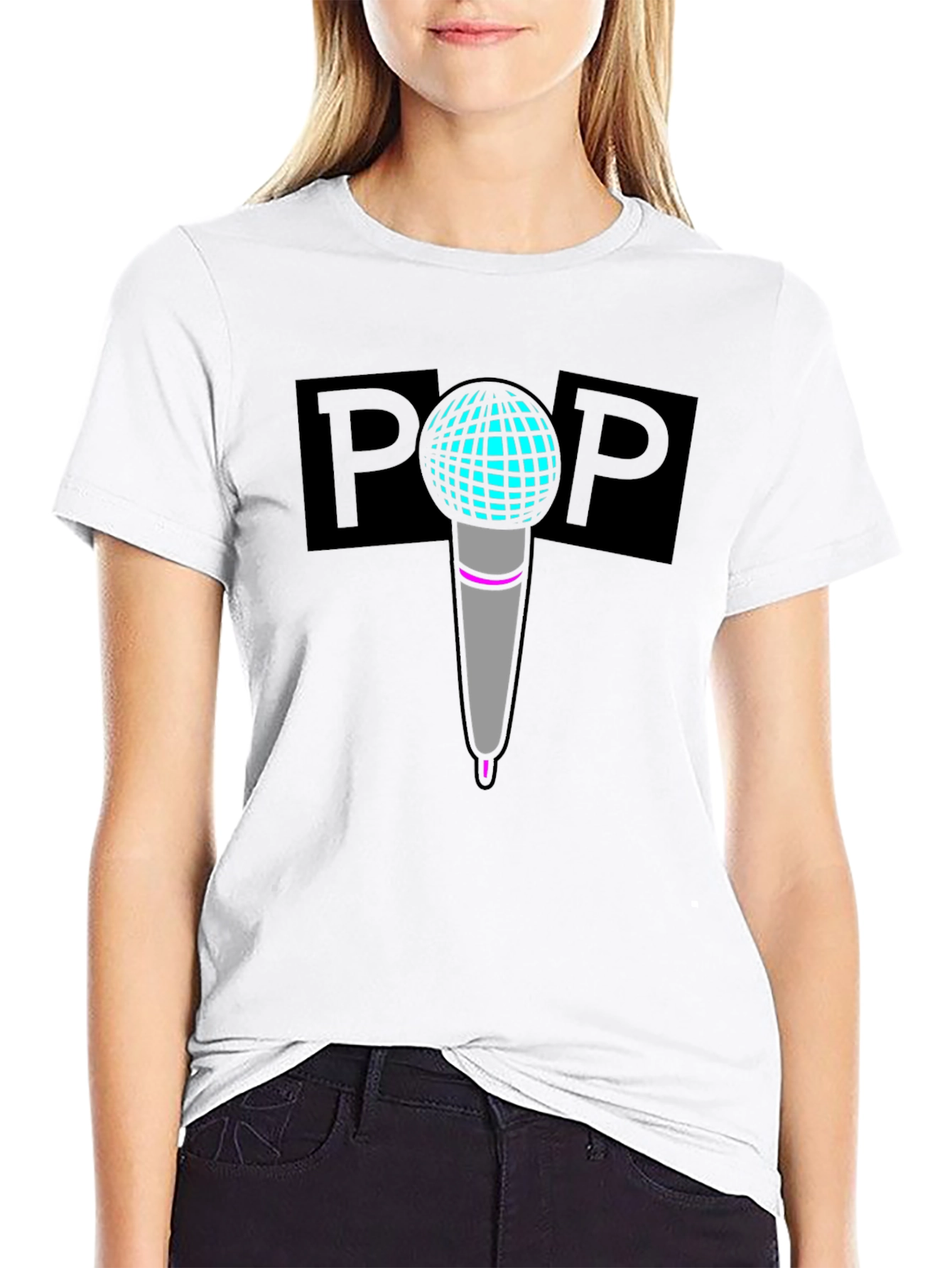 Pop Art Microphone T-Shirt - Cool Music Tee