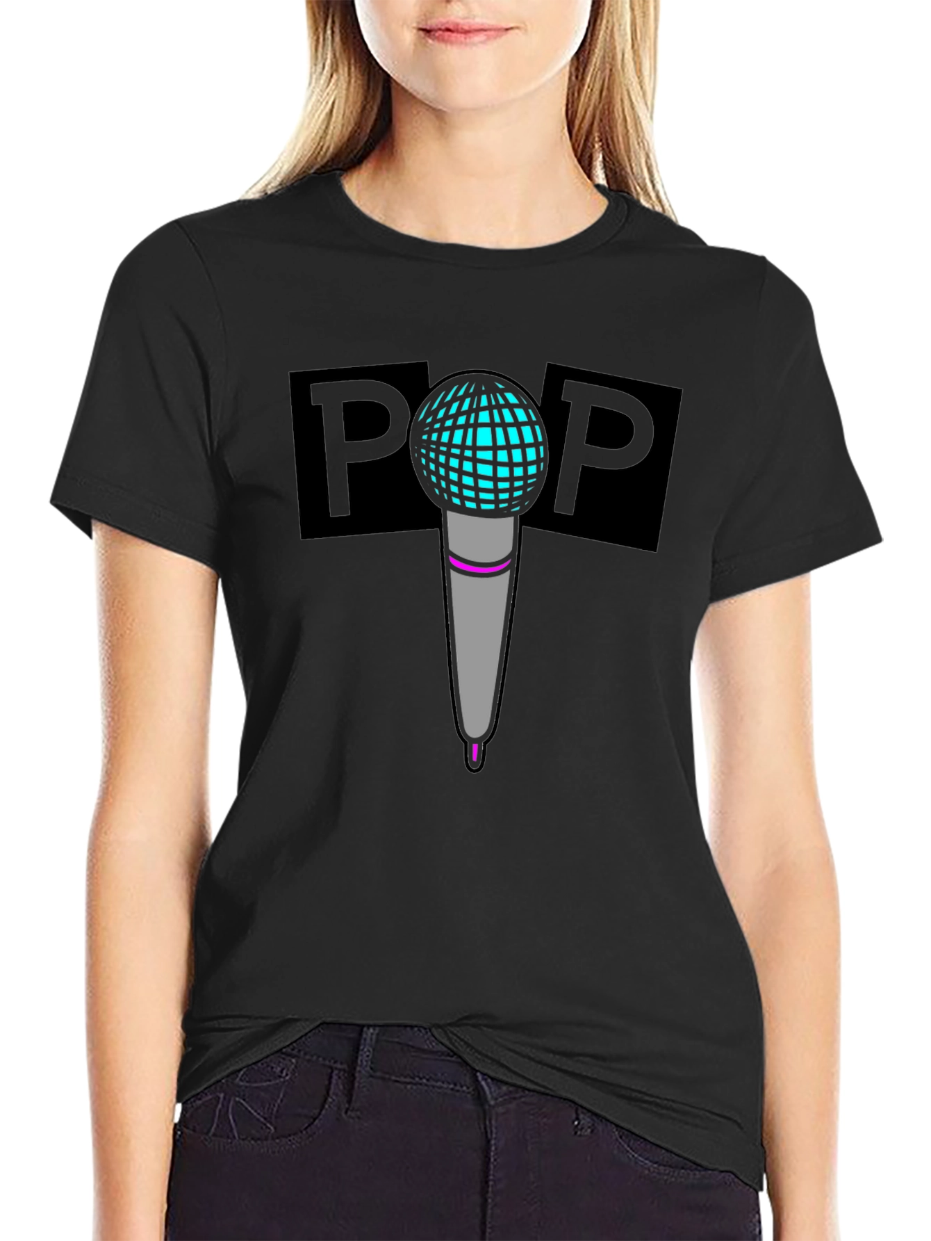 Pop Art Microphone T-Shirt - Cool Music Tee