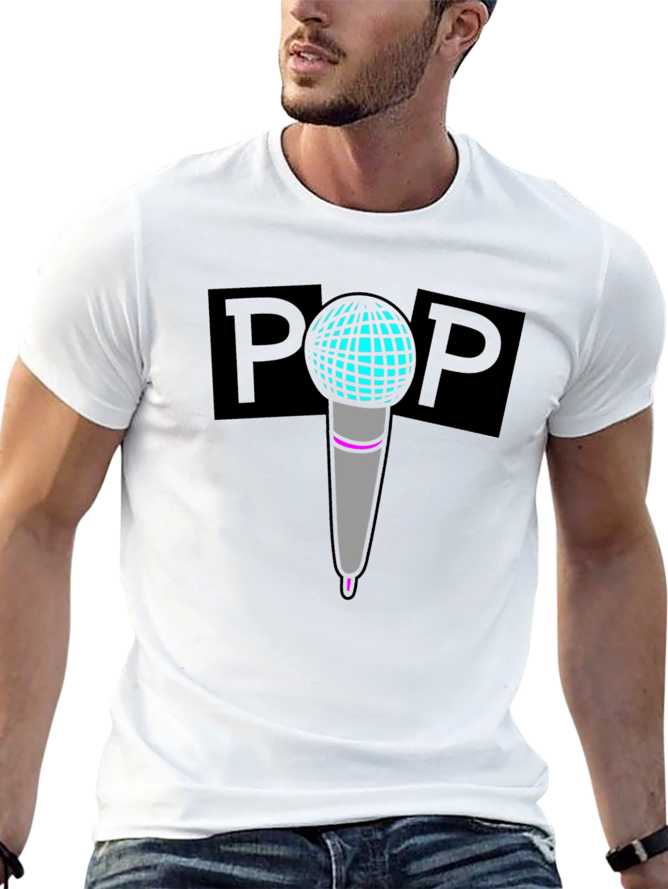 Pop Art Microphone T-Shirt - Cool Music Tee