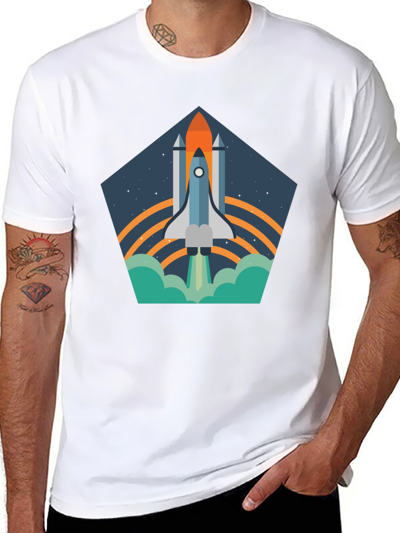 Space Shuttle T-Shirt - Retro Launch Design