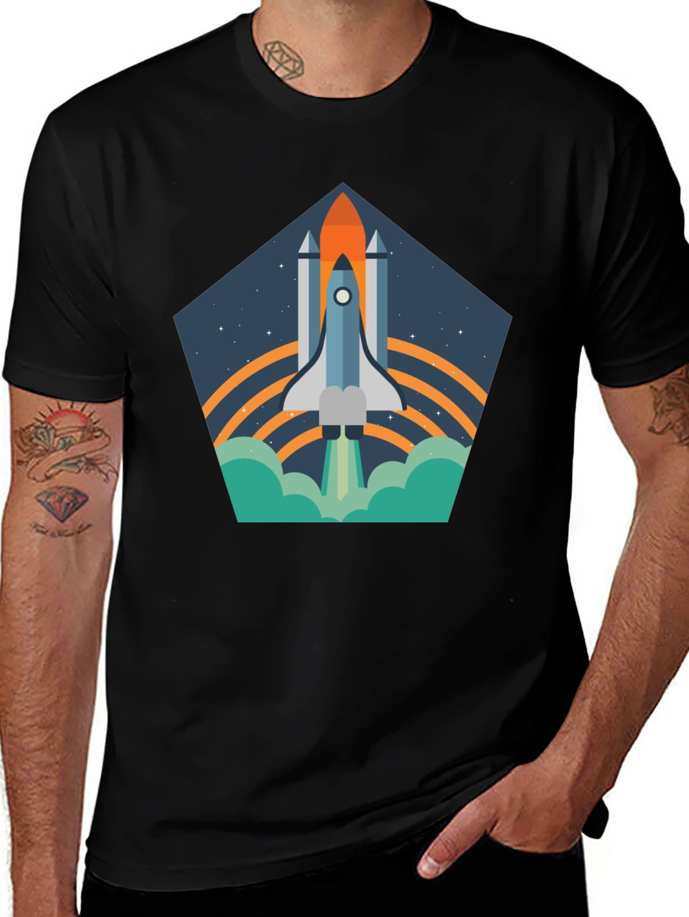 Space Shuttle T-Shirt - Retro Launch Design