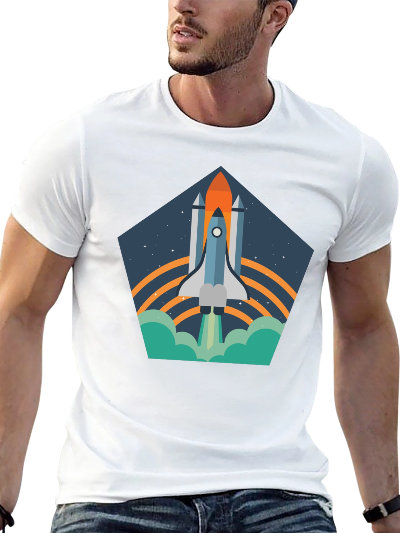Space Shuttle T-Shirt - Retro Launch Design
