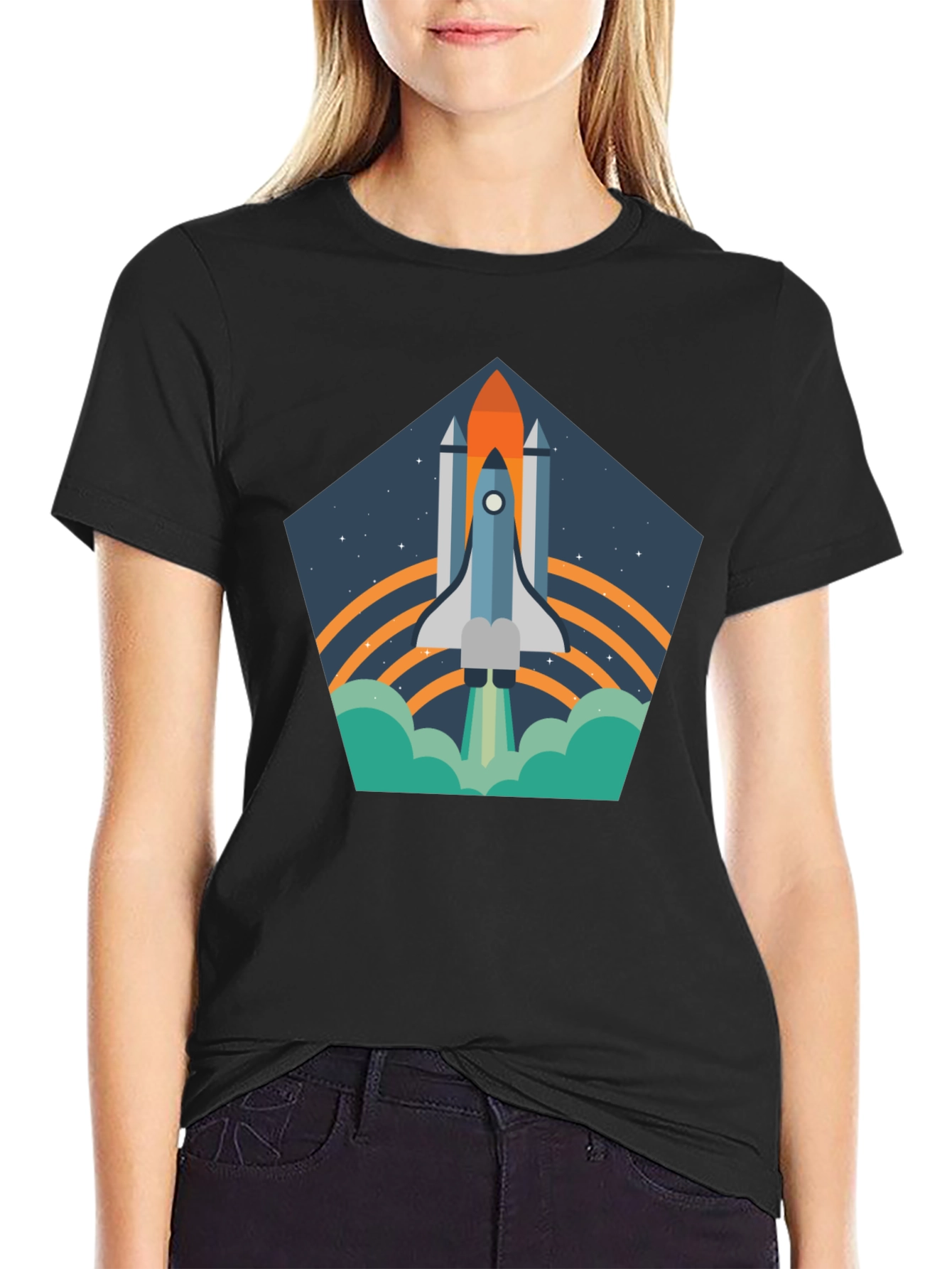 Space Shuttle T-Shirt - Retro Launch Design