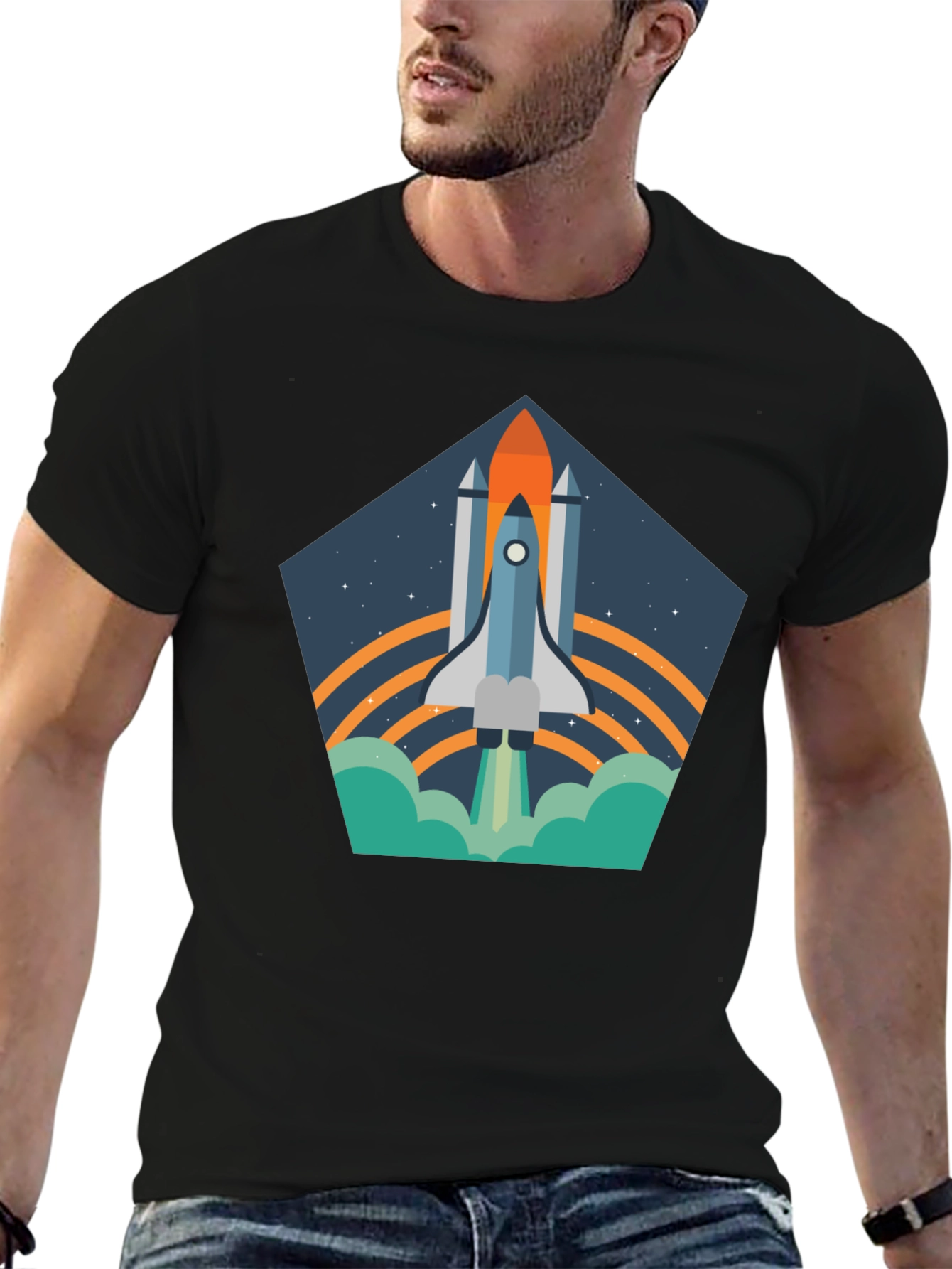 Space Shuttle T-Shirt - Retro Launch Design