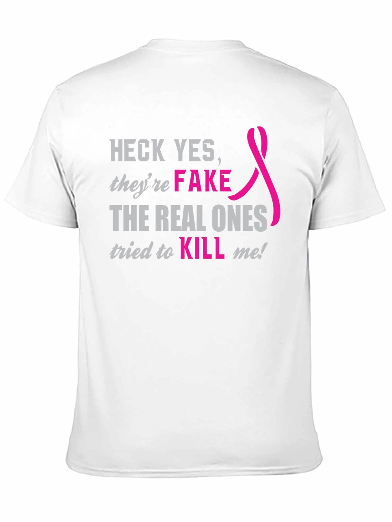 Heck Yes Fake Breast Cancer Awareness Tee