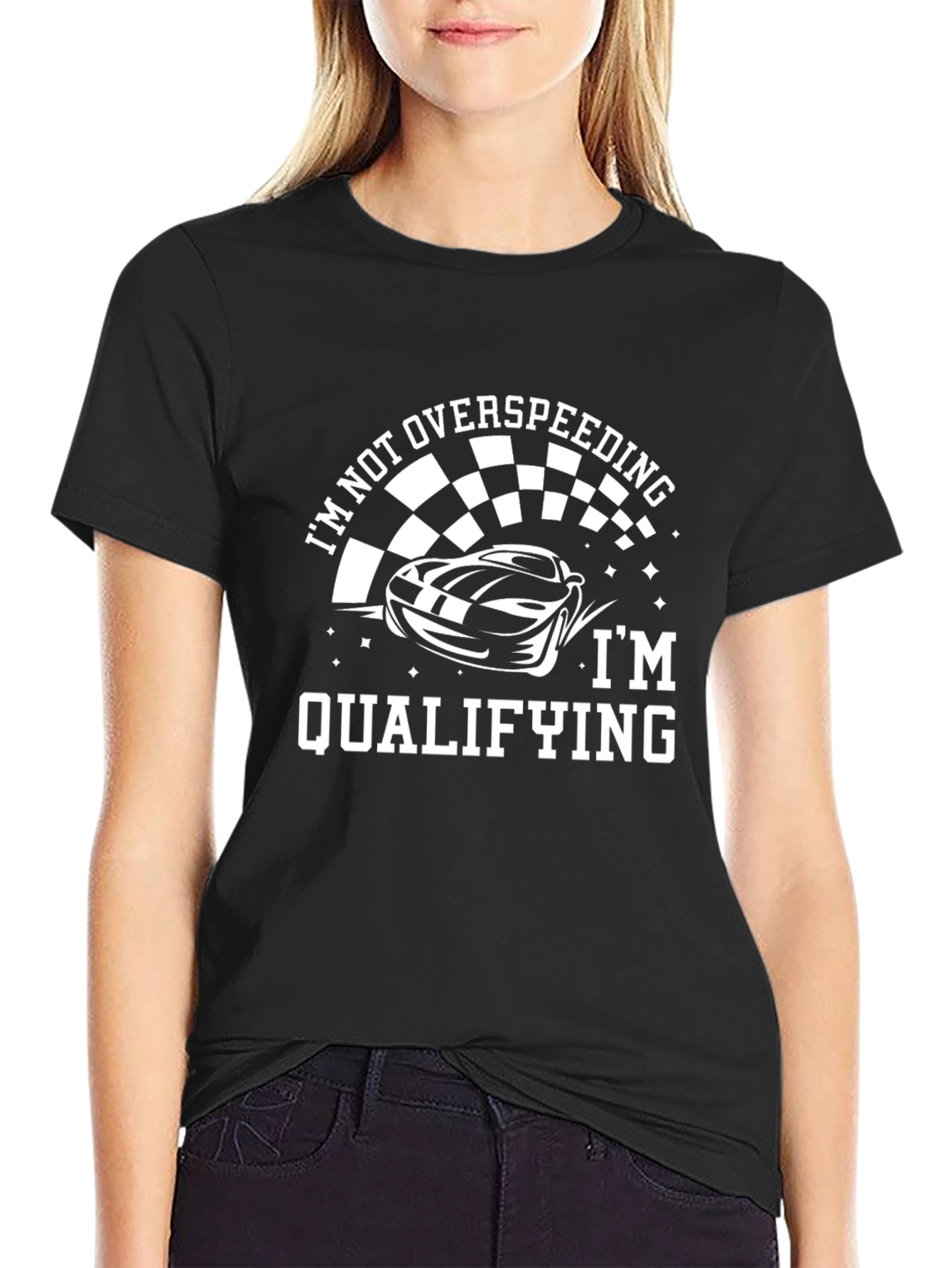Im Not Overspeeding Im Qualifying Mens Black T-Shirt
