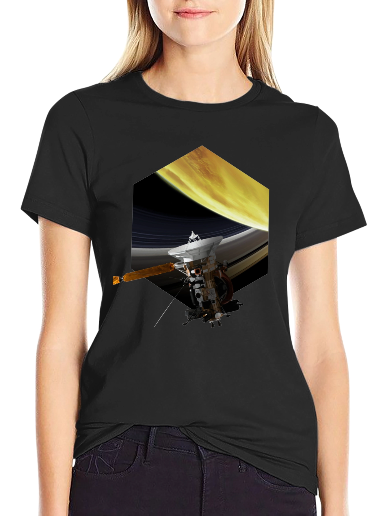 Saturn Probe Graphic Tee - Space Exploration Shirt
