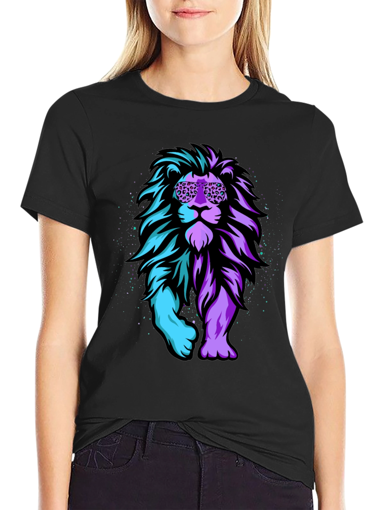 Cool Lion Graphic Tee - Black T-Shirt