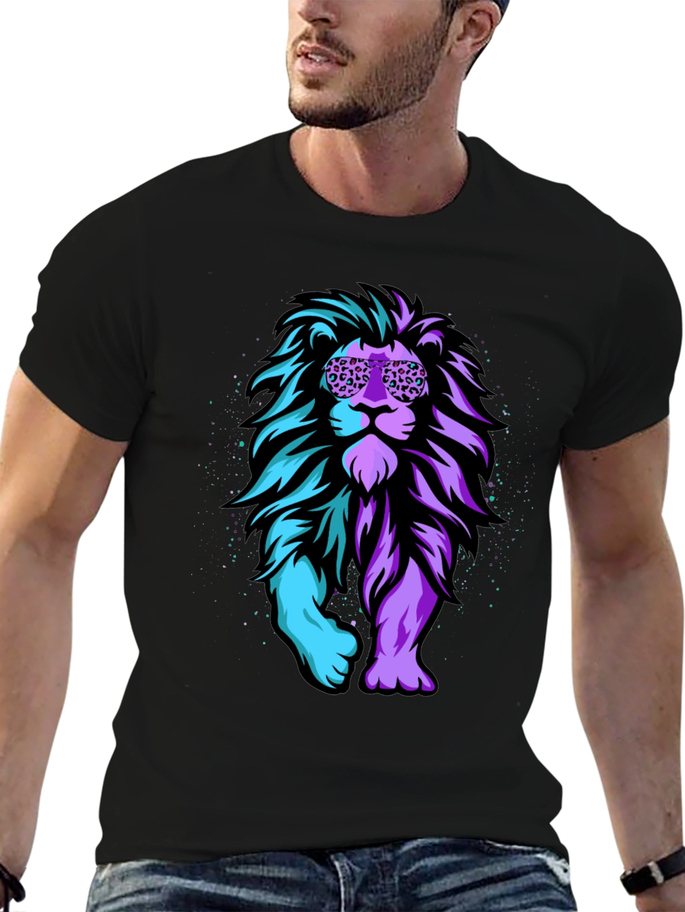 Cool Lion Graphic Tee - Black T-Shirt