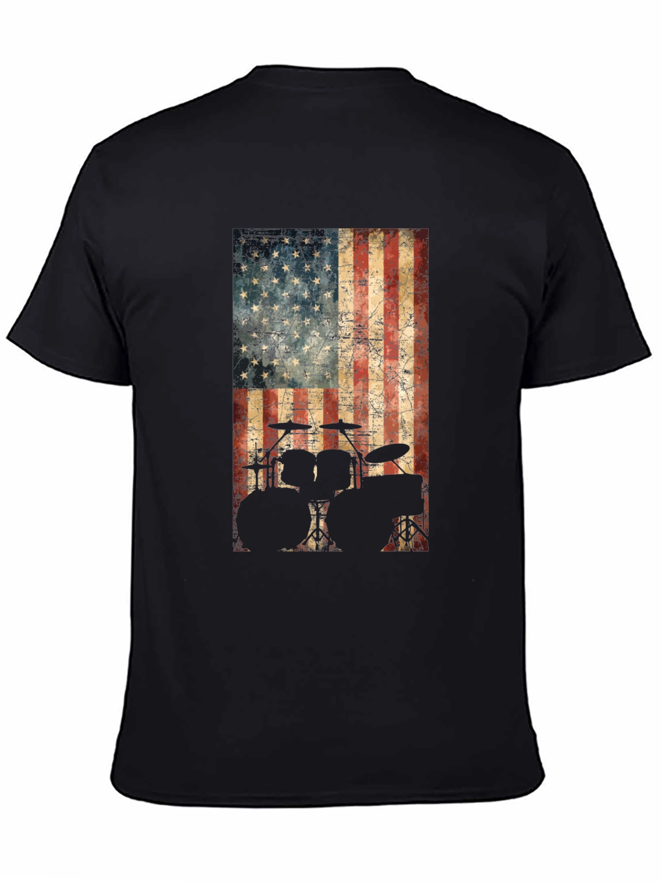 American Flag Drummer T-Shirt - Patriotic Music Tee