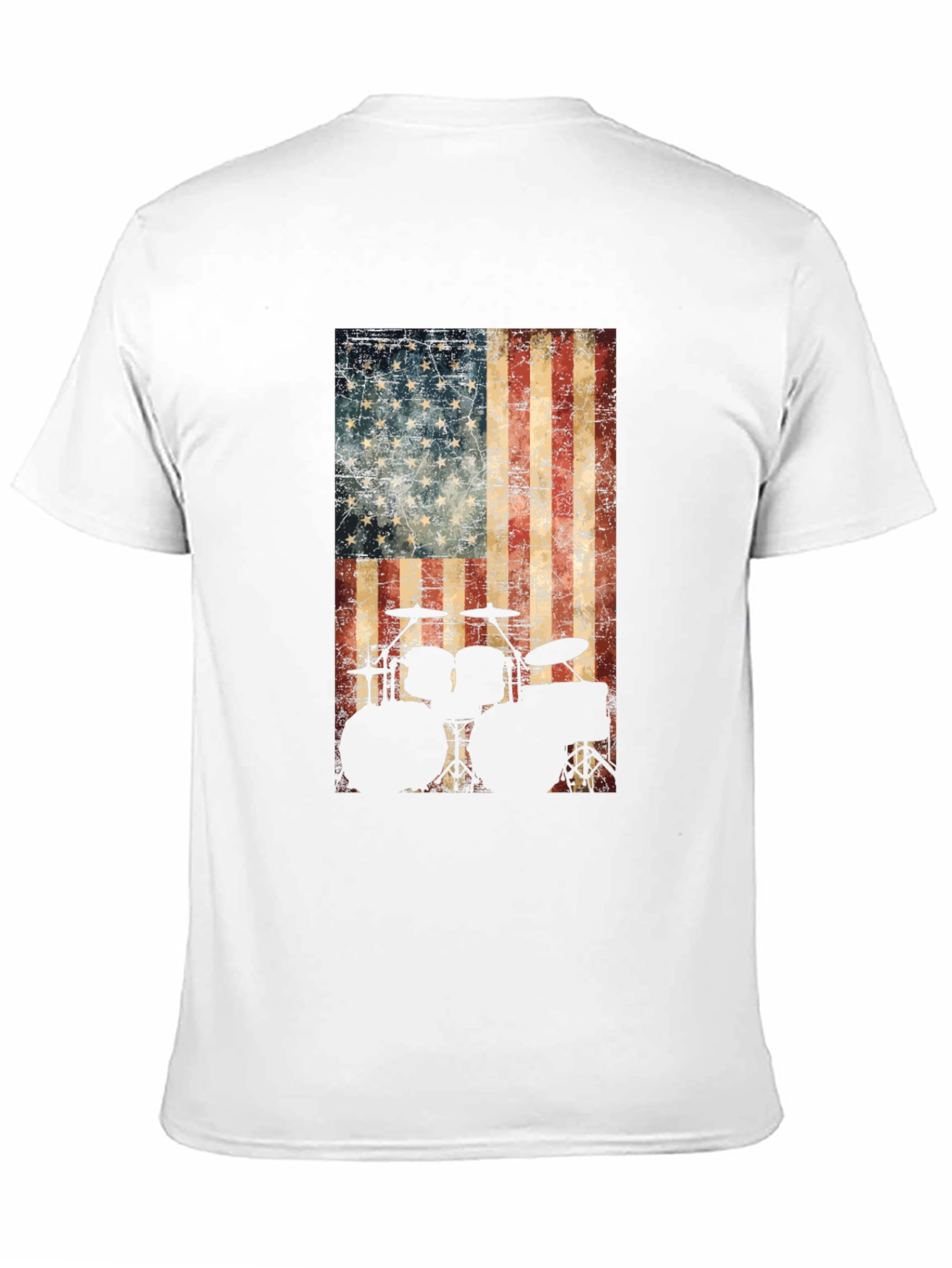 American Flag Drummer T-Shirt - Patriotic Music Tee