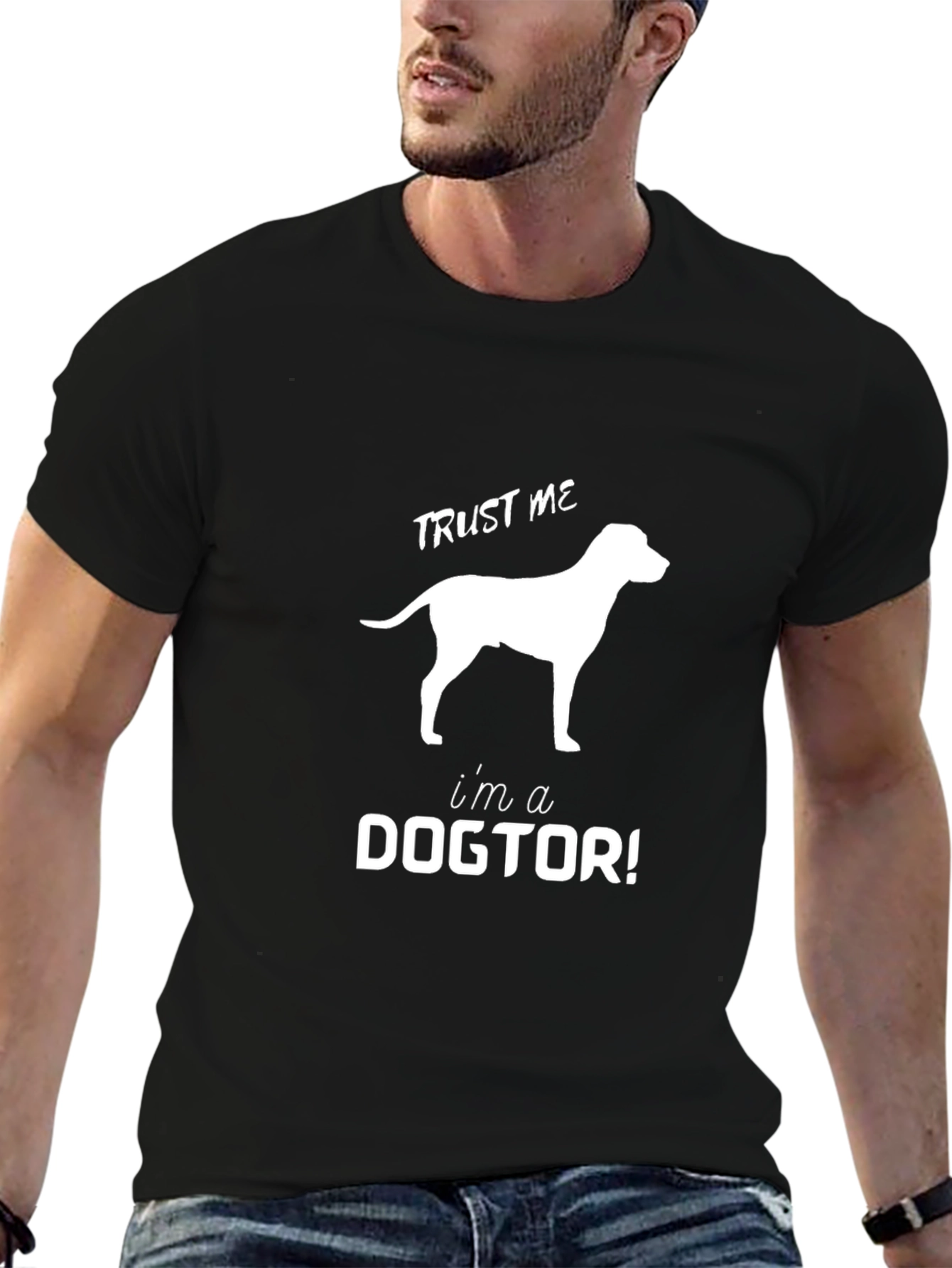 Trust Me Im A Dogtor Black T-Shirt