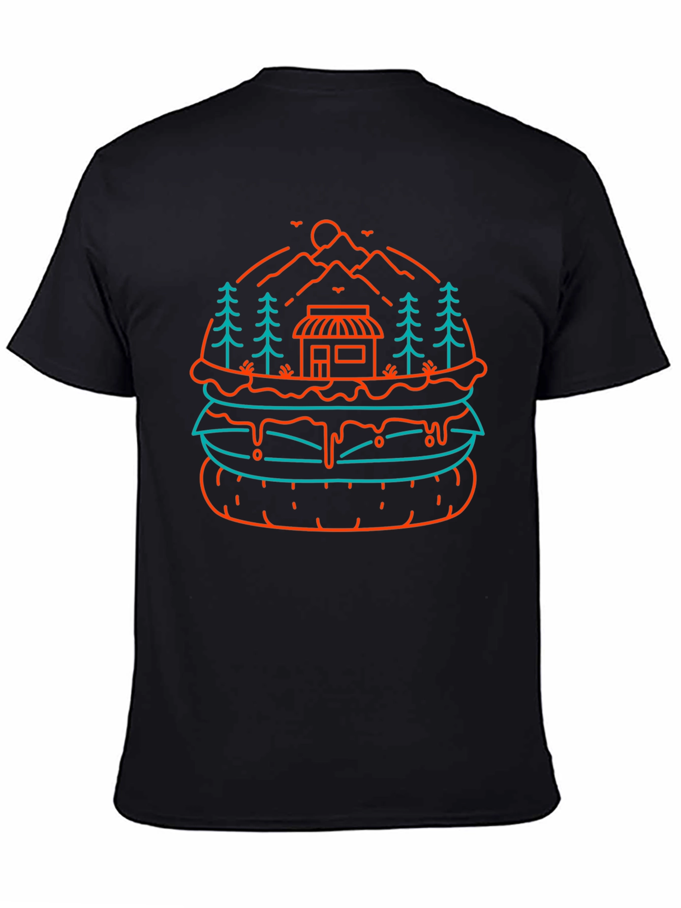 Burger Landscape Graphic Tee - Black