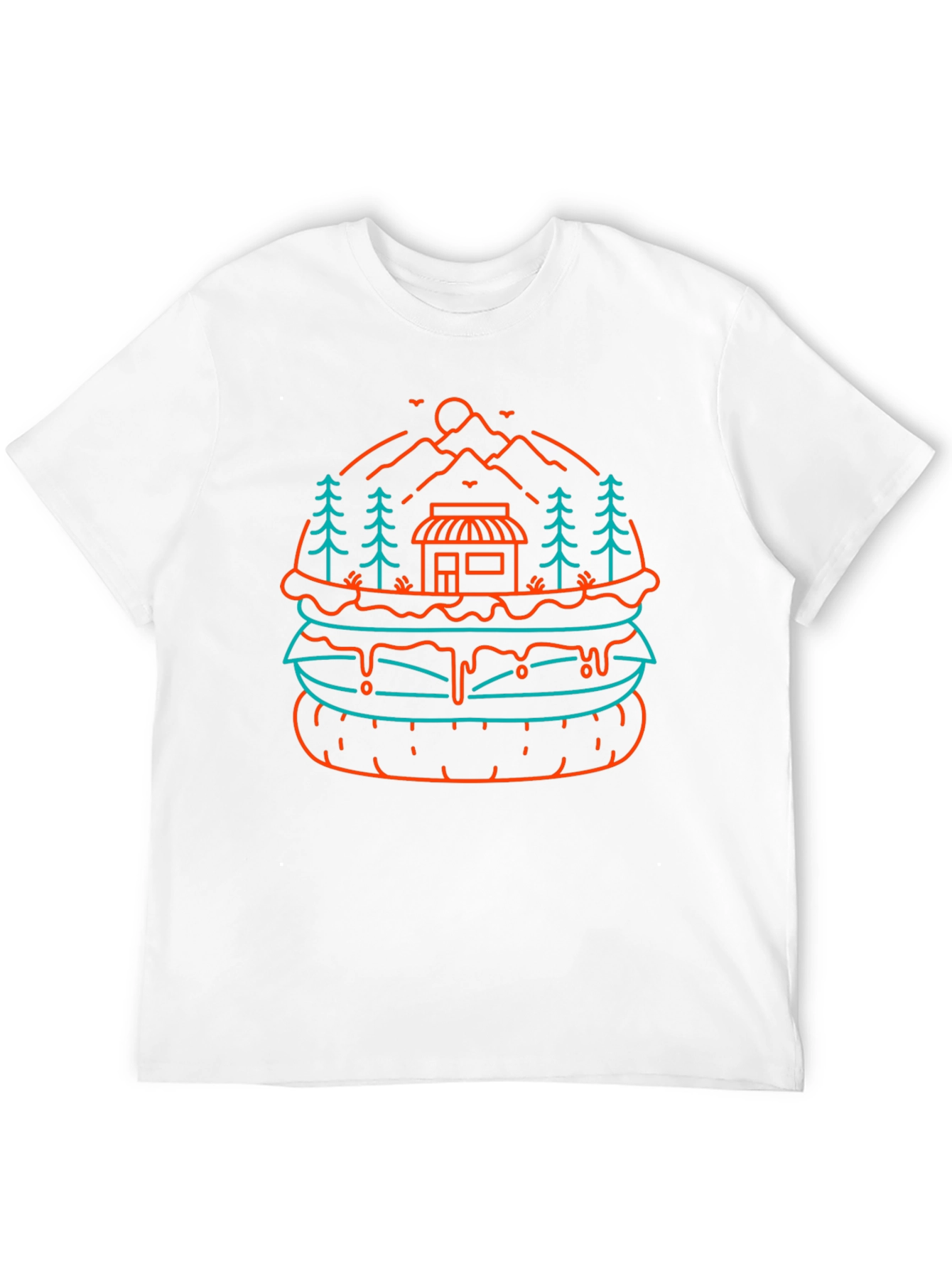 Burger Landscape Graphic Tee - Black