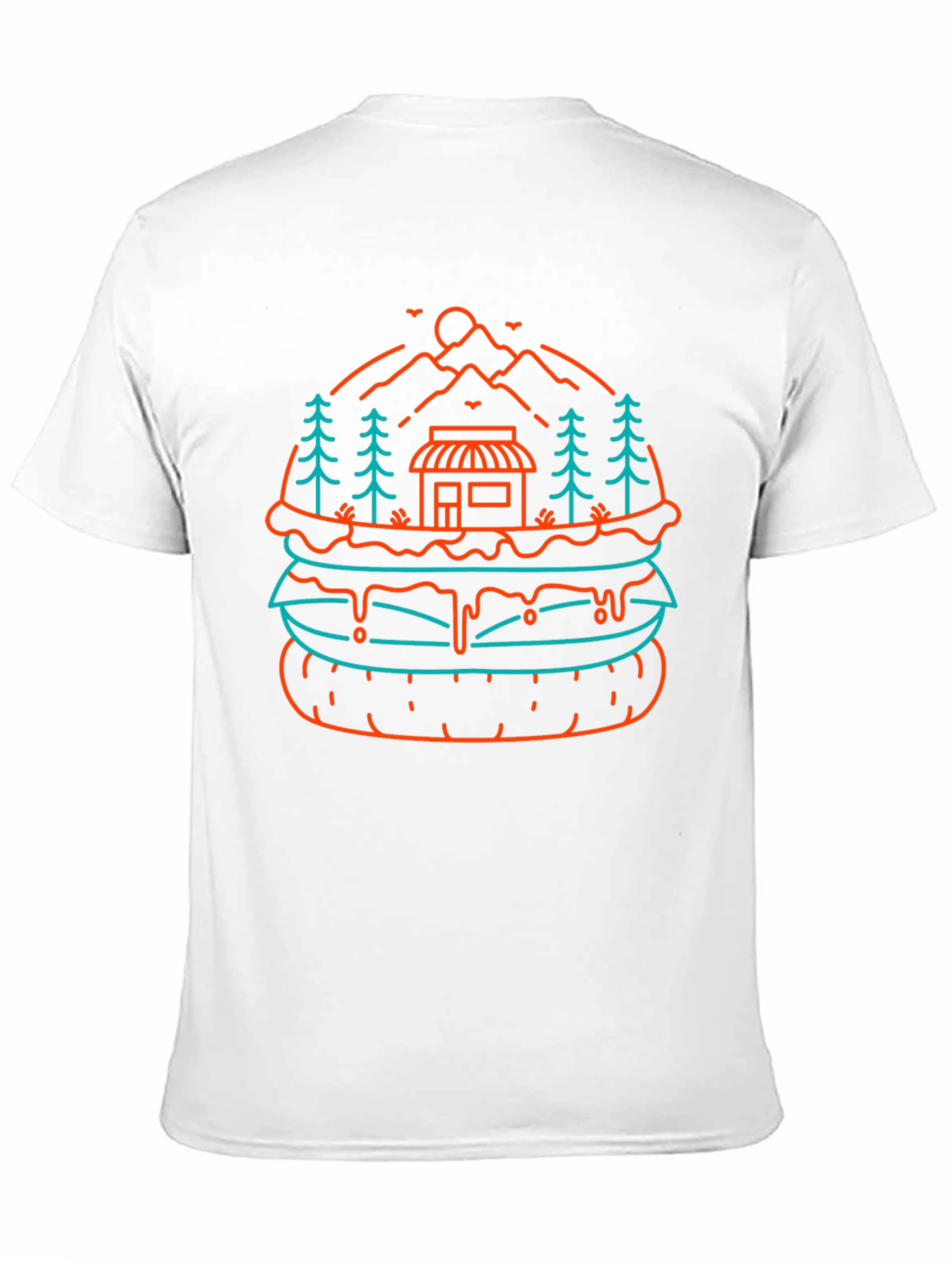 Burger Landscape Graphic Tee - Black