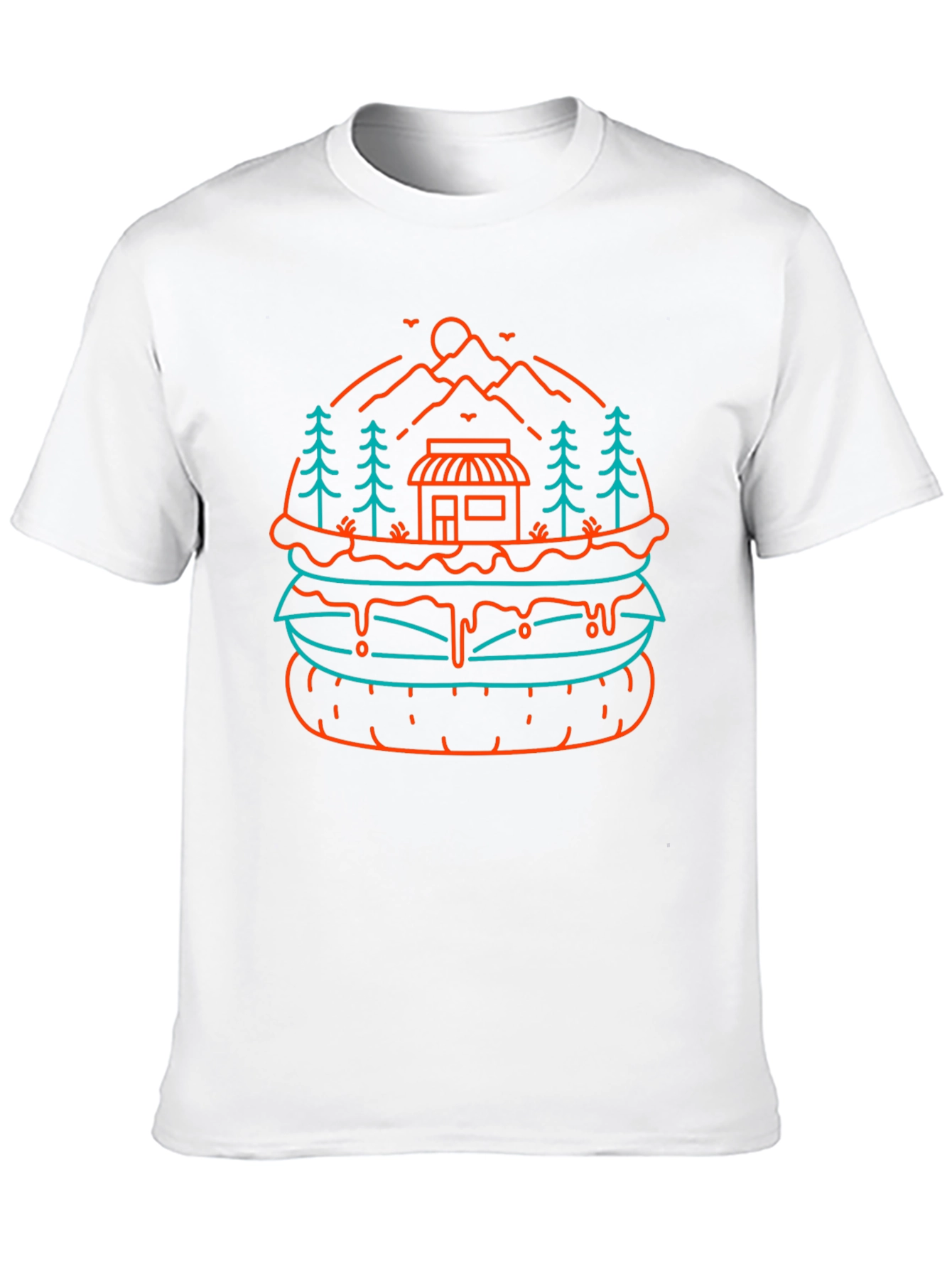 Burger Landscape Graphic Tee - Black