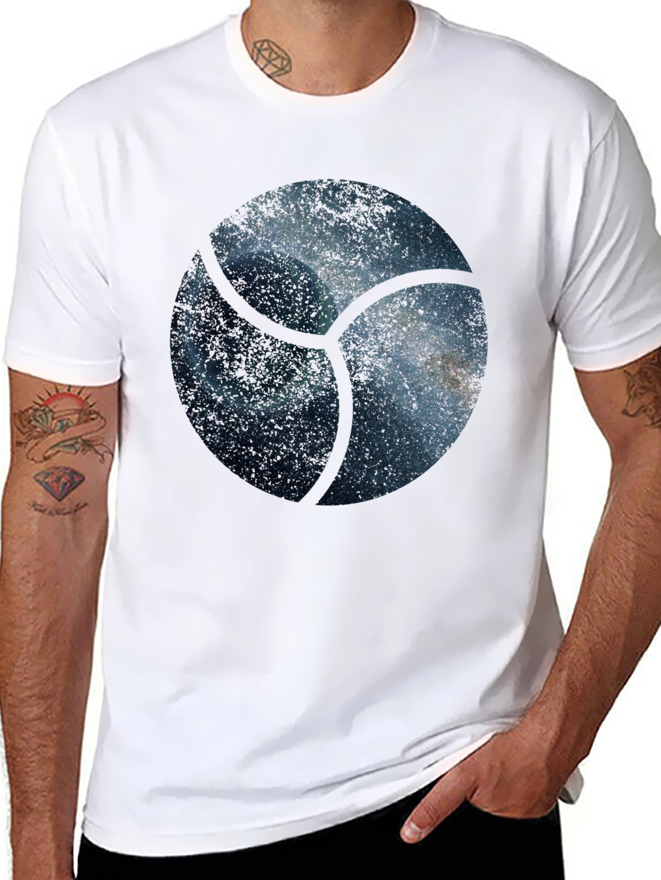 Cosmic Orb Mens Graphic T-Shirt - Black