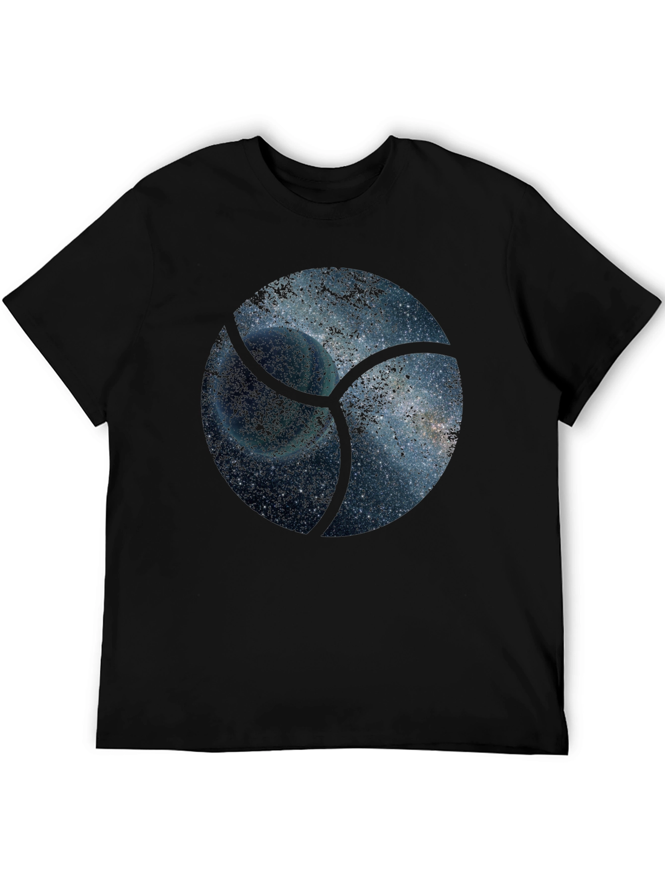 Cosmic Orb Mens Graphic T-Shirt - Black