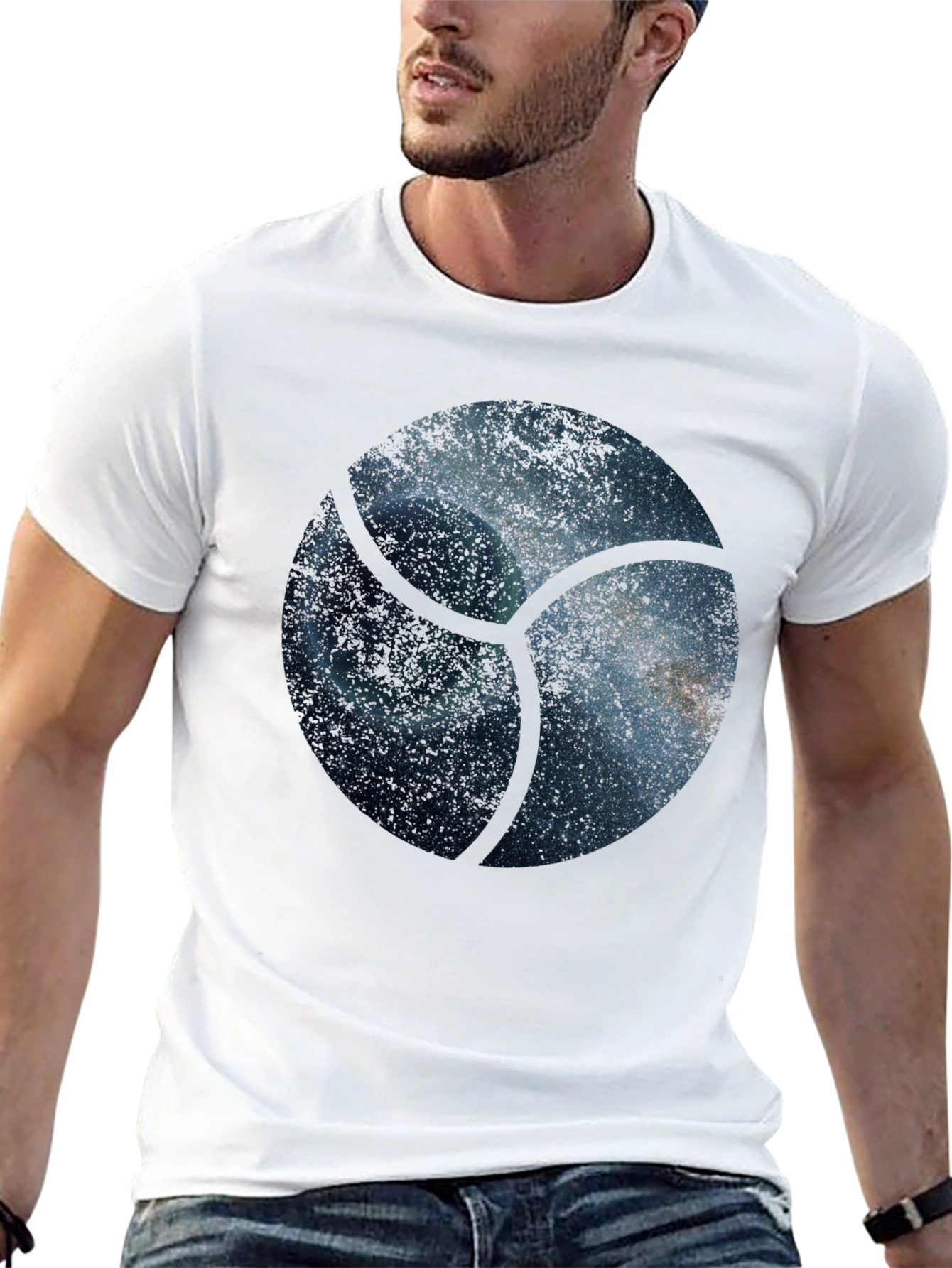 Cosmic Orb Mens Graphic T-Shirt - Black