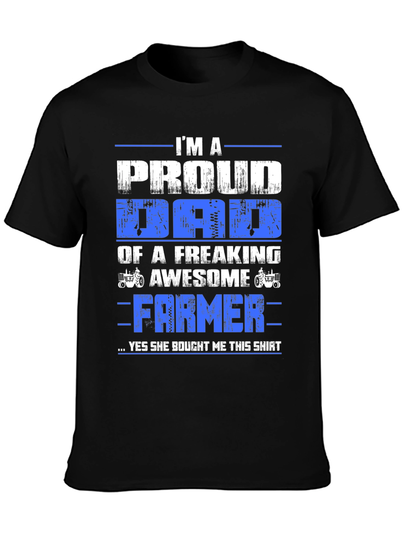 Proud Dad Farmer T-Shirt - Black Cotton Blend