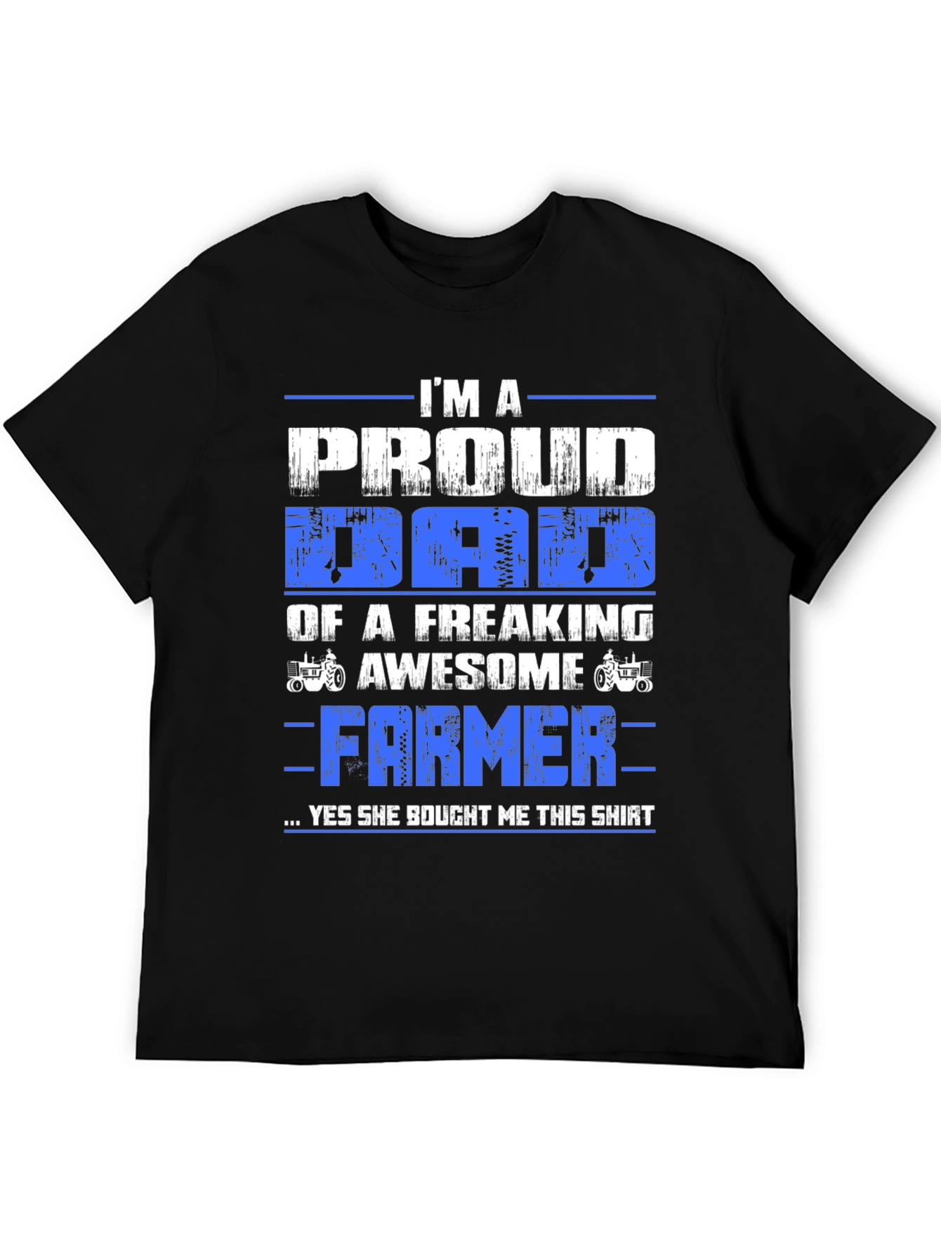 Proud Dad Farmer T-Shirt - Black Cotton Blend