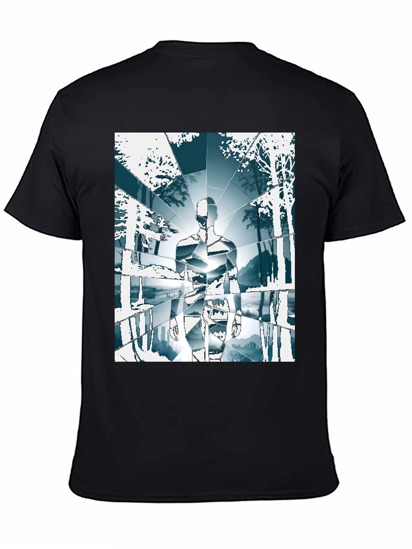 Geometric Human Landscape Graphic Tee