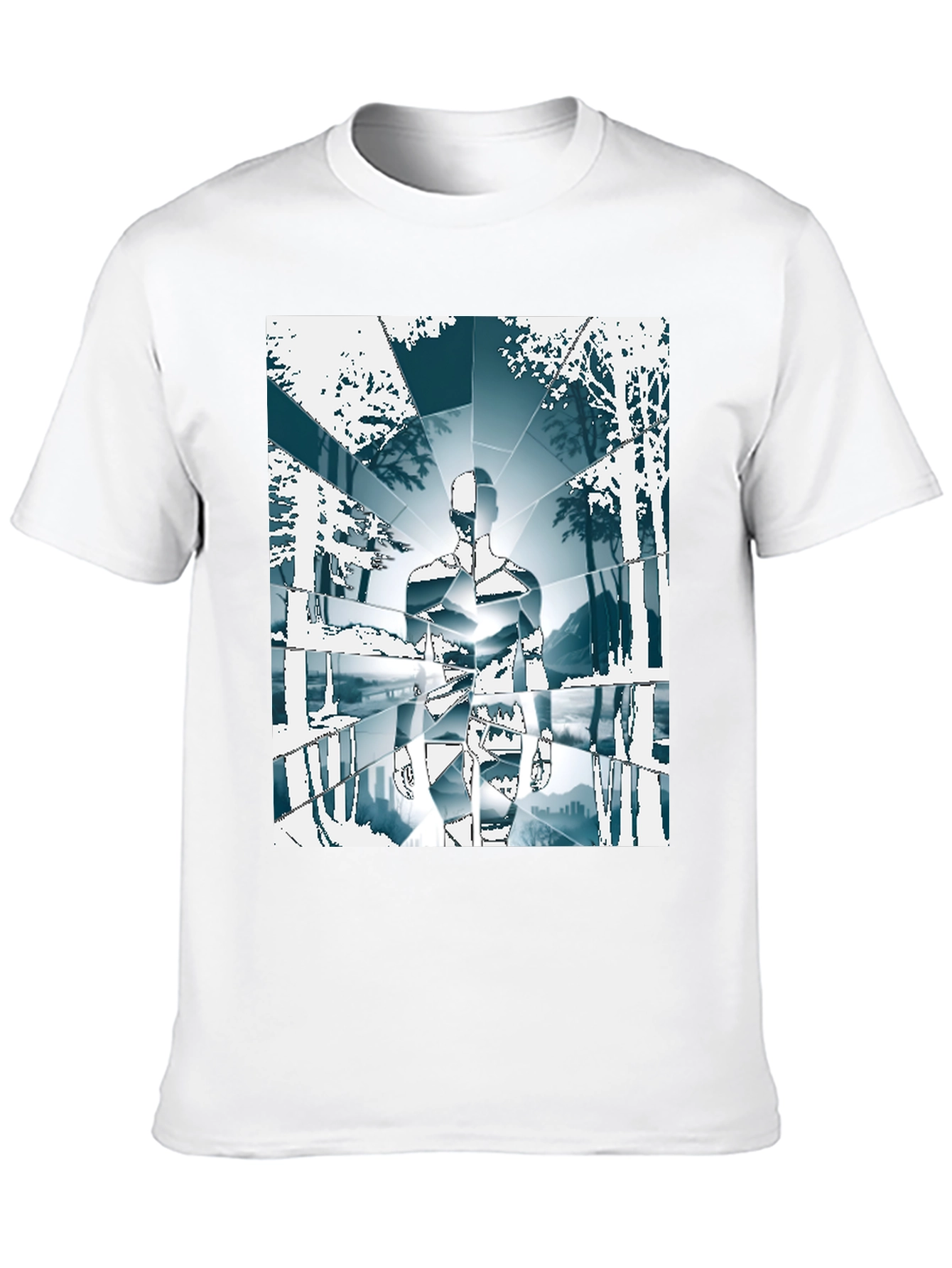 Geometric Human Landscape Graphic Tee