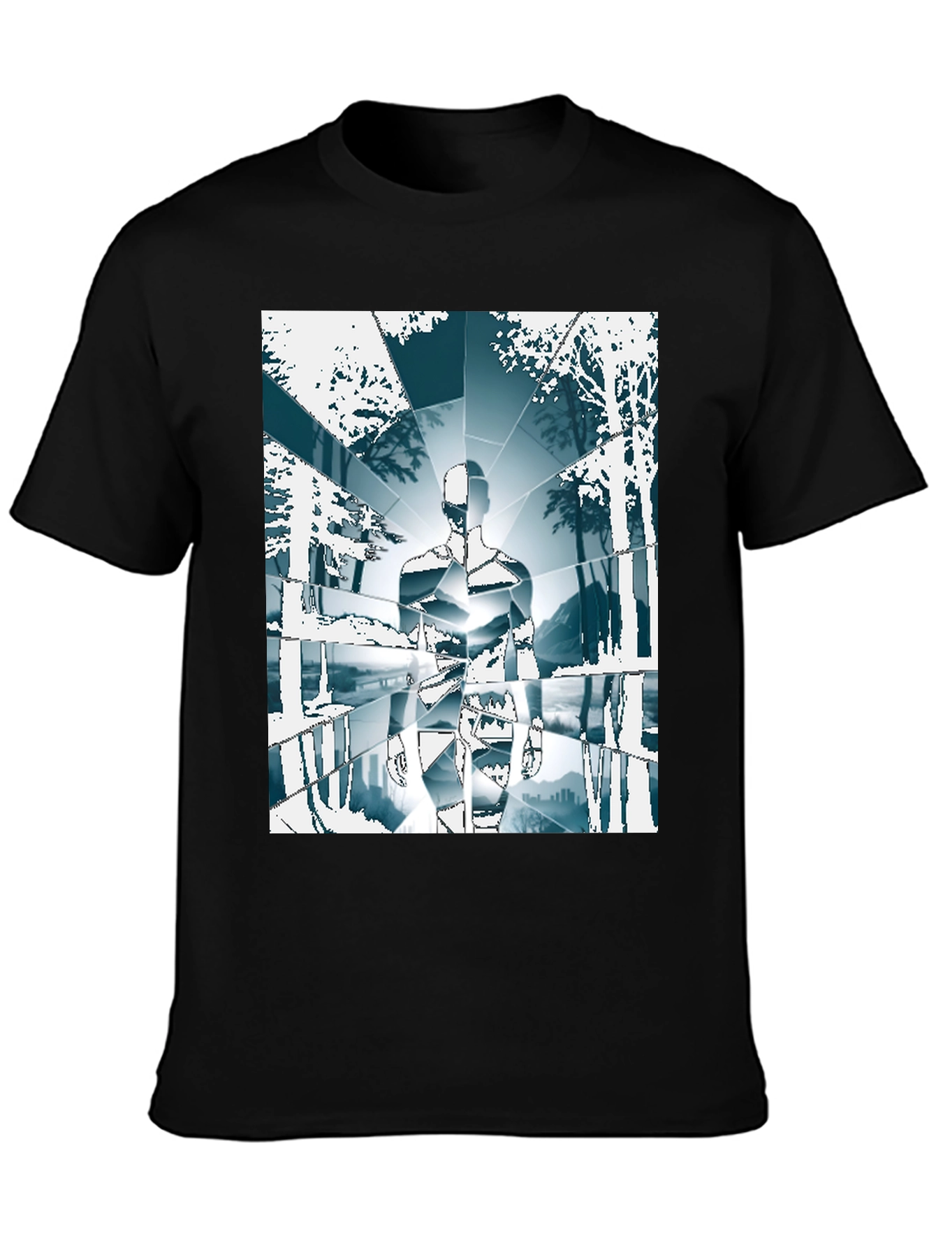 Geometric Human Landscape Graphic Tee