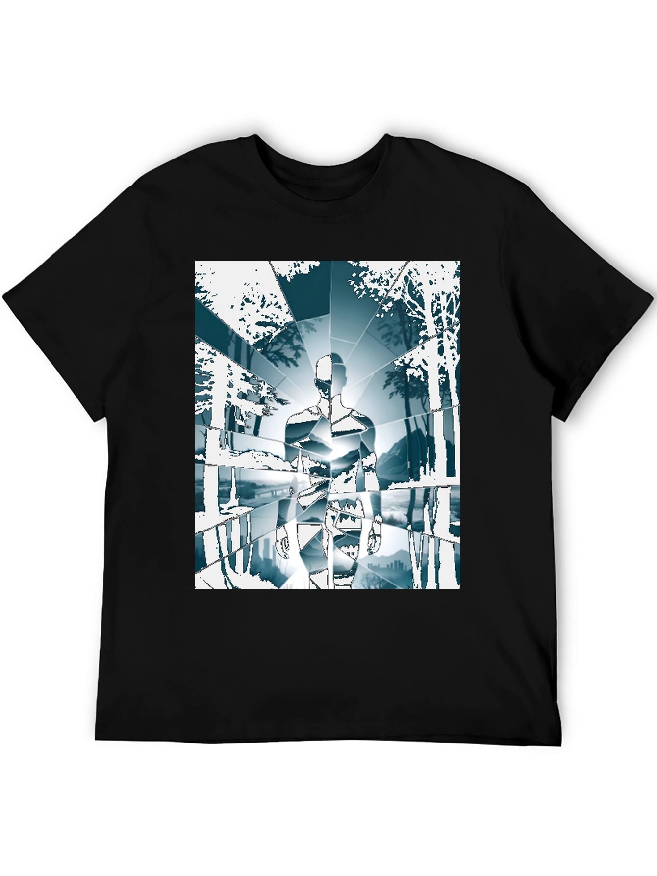 Geometric Human Landscape Graphic Tee