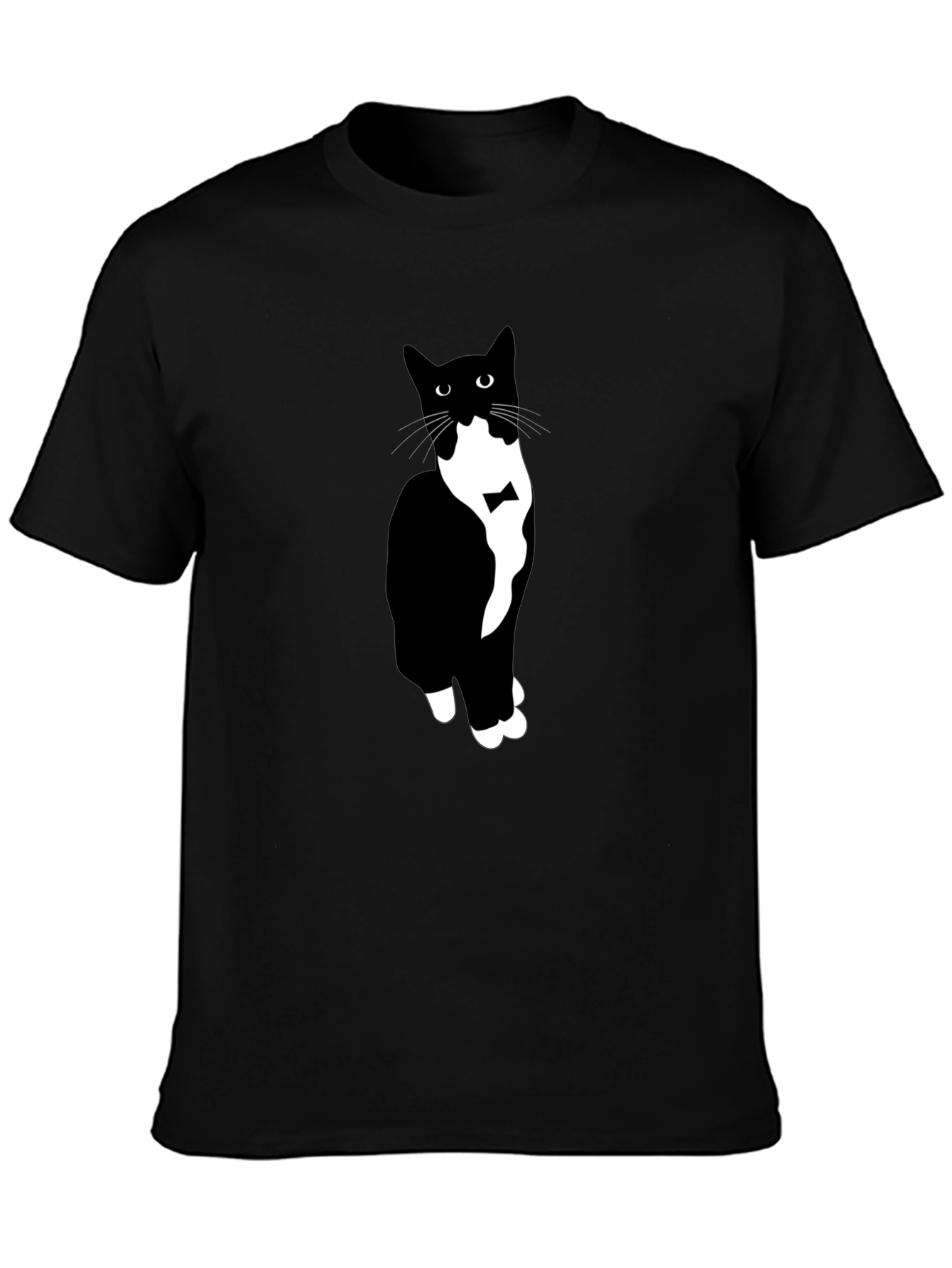 Tuxedo Cat Graphic Tee - Mens Black T-Shirt
